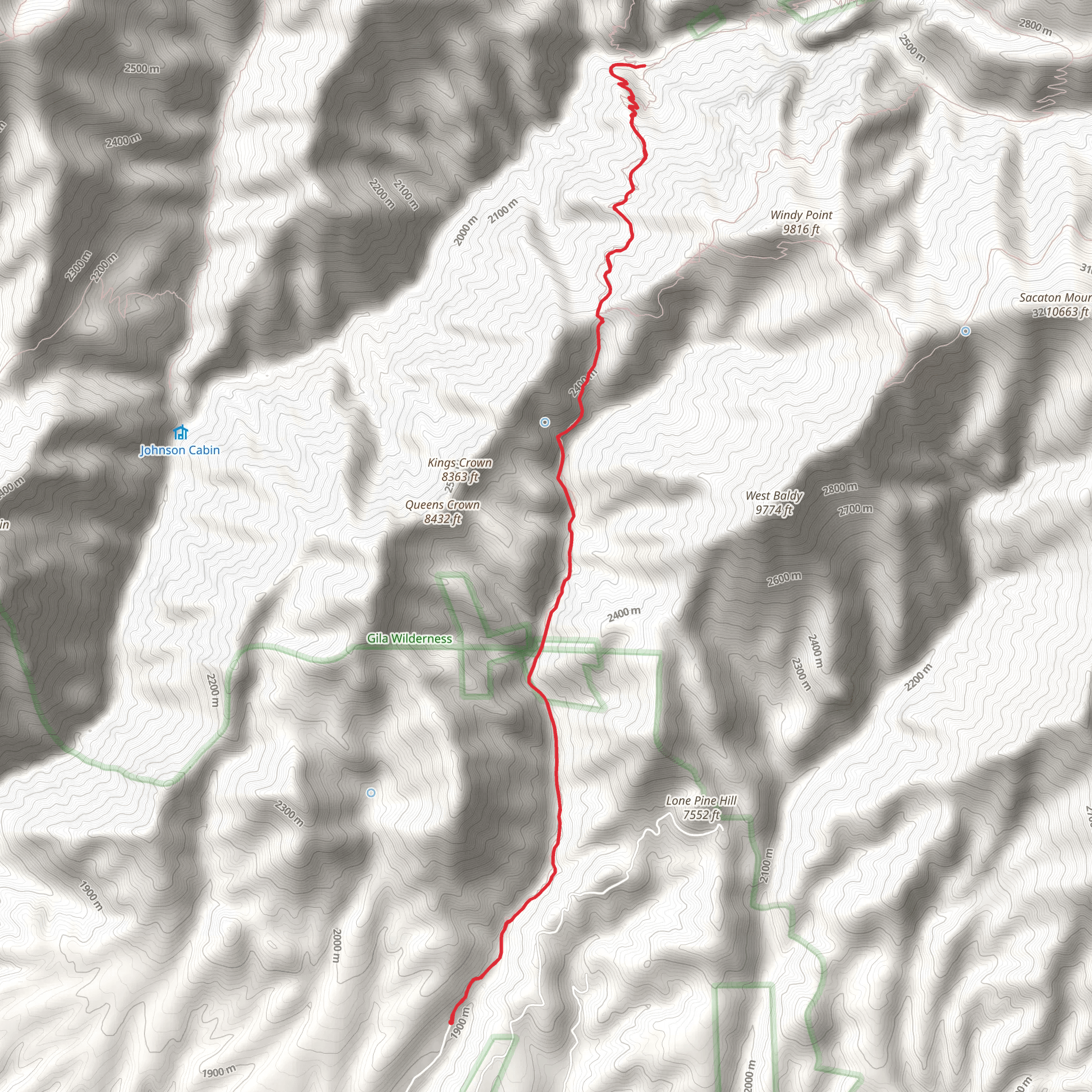 Hanging Rock Trail mobile static map