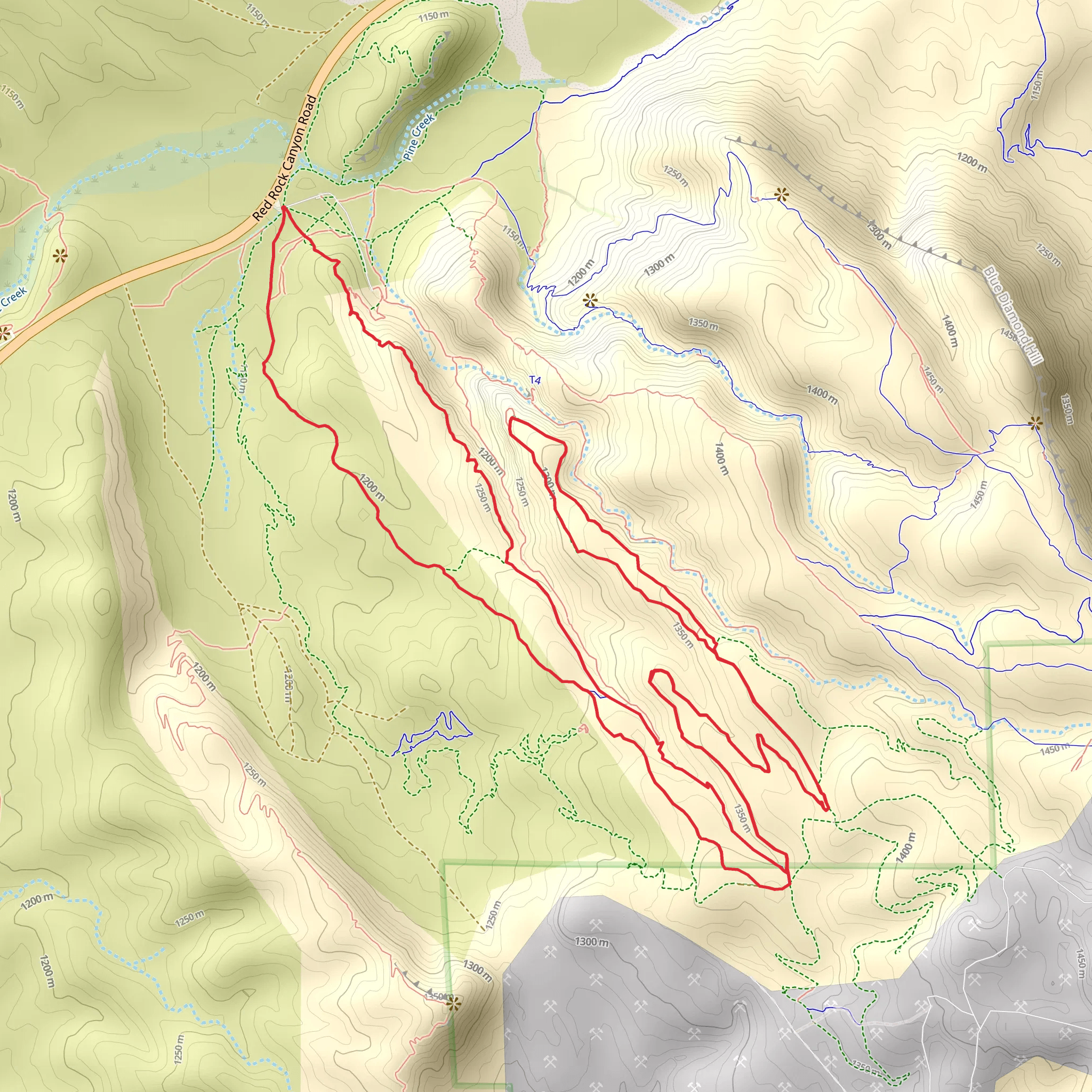 Rock Garden, 2nd Finger and Cat N the Hat Loop mobile static map