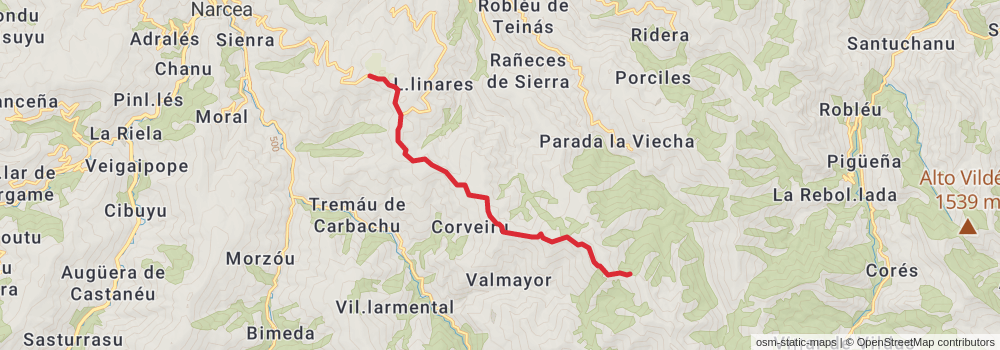 GR 203 Por donde Camina el Oso - Asturias stage 11 Map