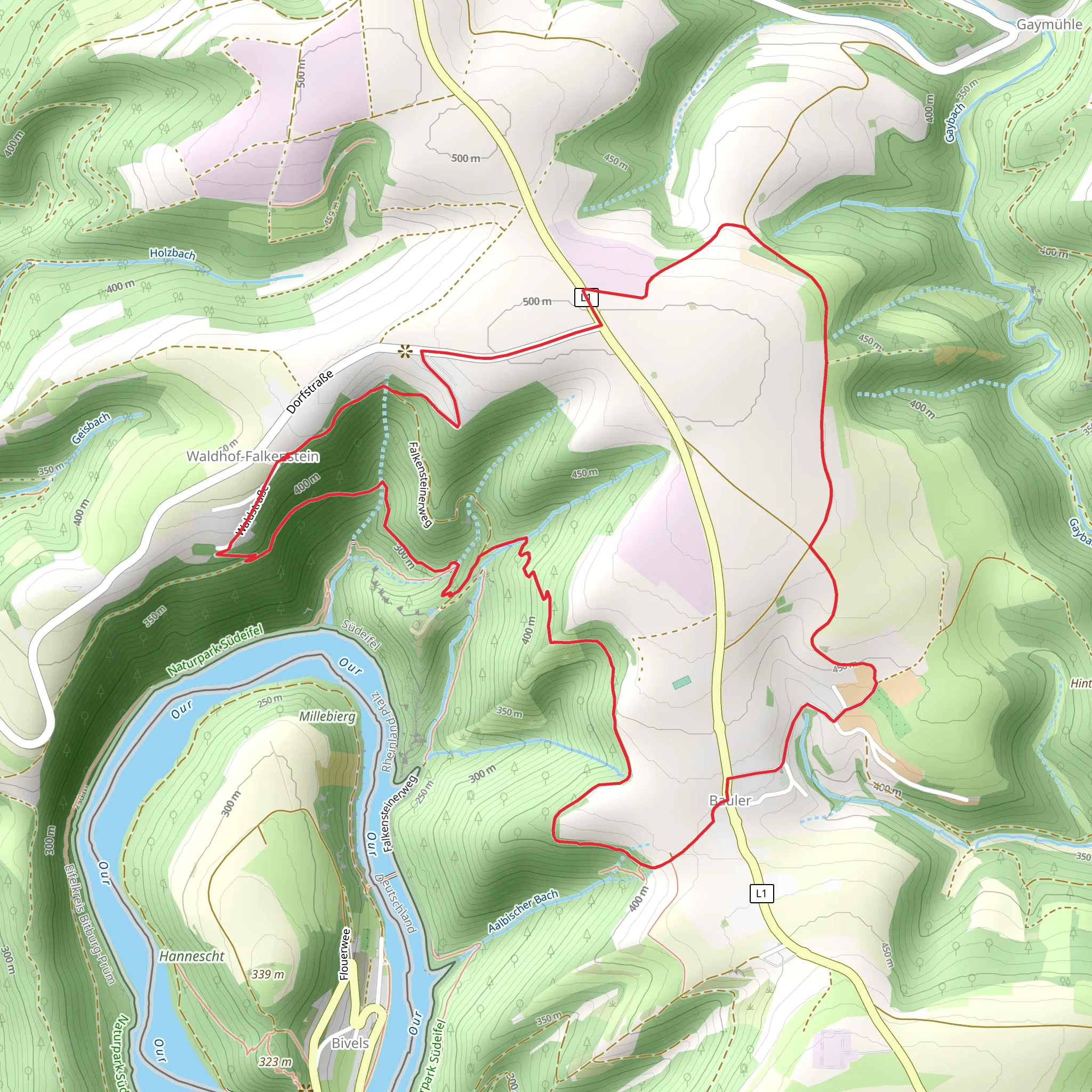 Ruine Falkenstein and Beidenberg Loop mobile static map