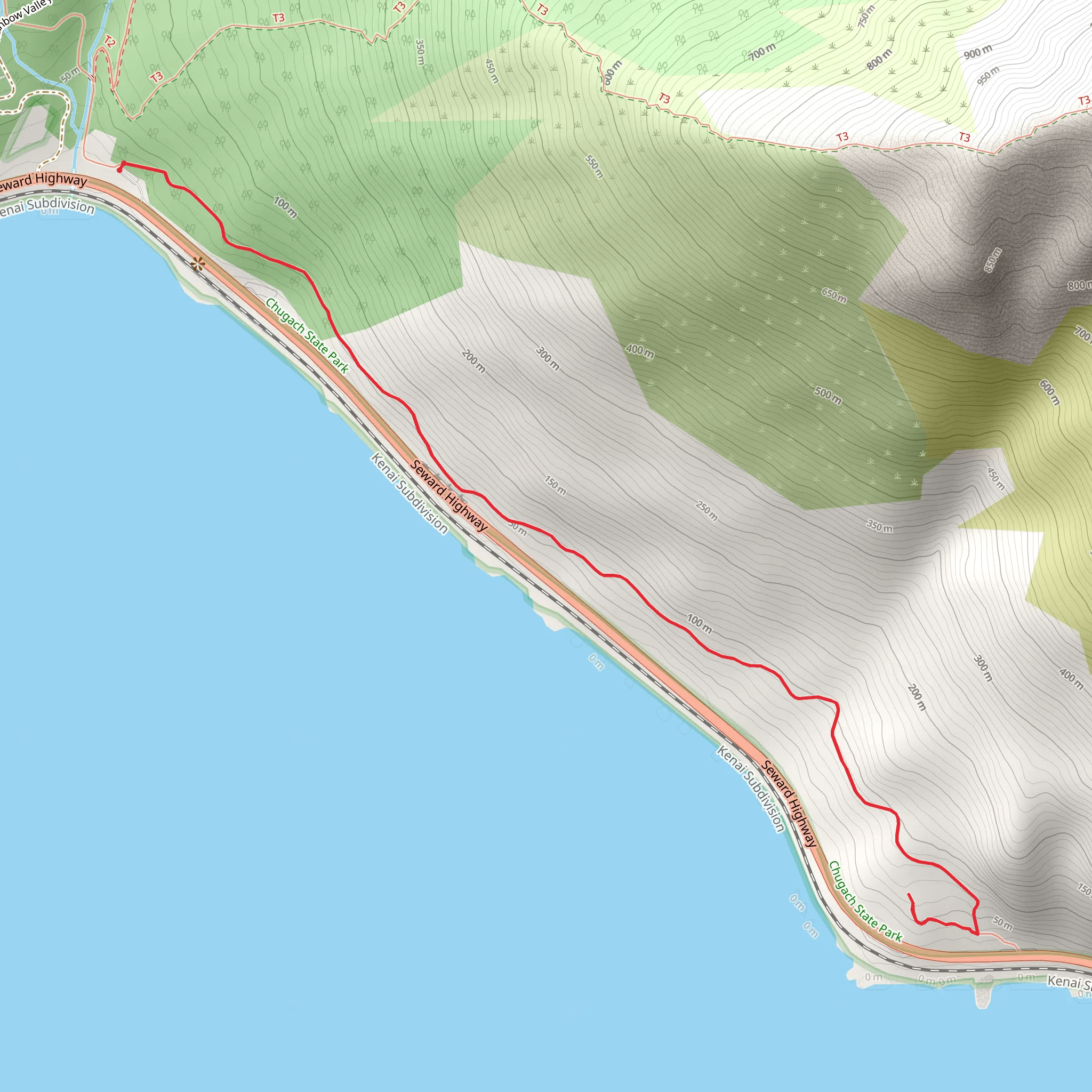 Rainbow and Turnagain Arm Trail mobile static map