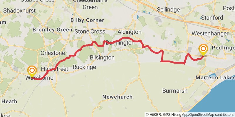 Plymouth to Dover Walk stage 37 Map