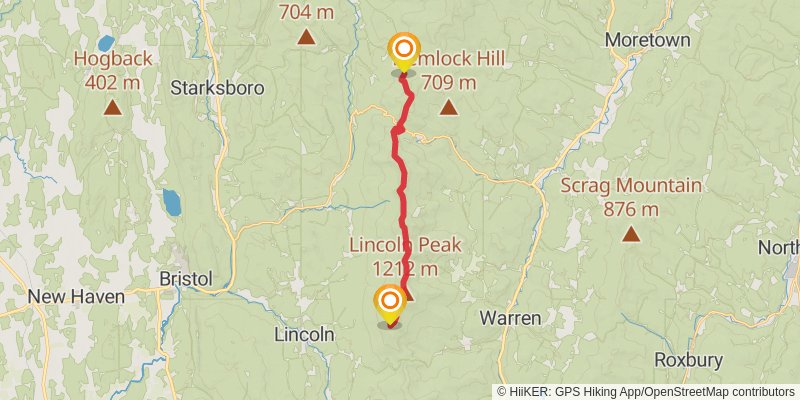 Vermont Long Trail stage 16 Map