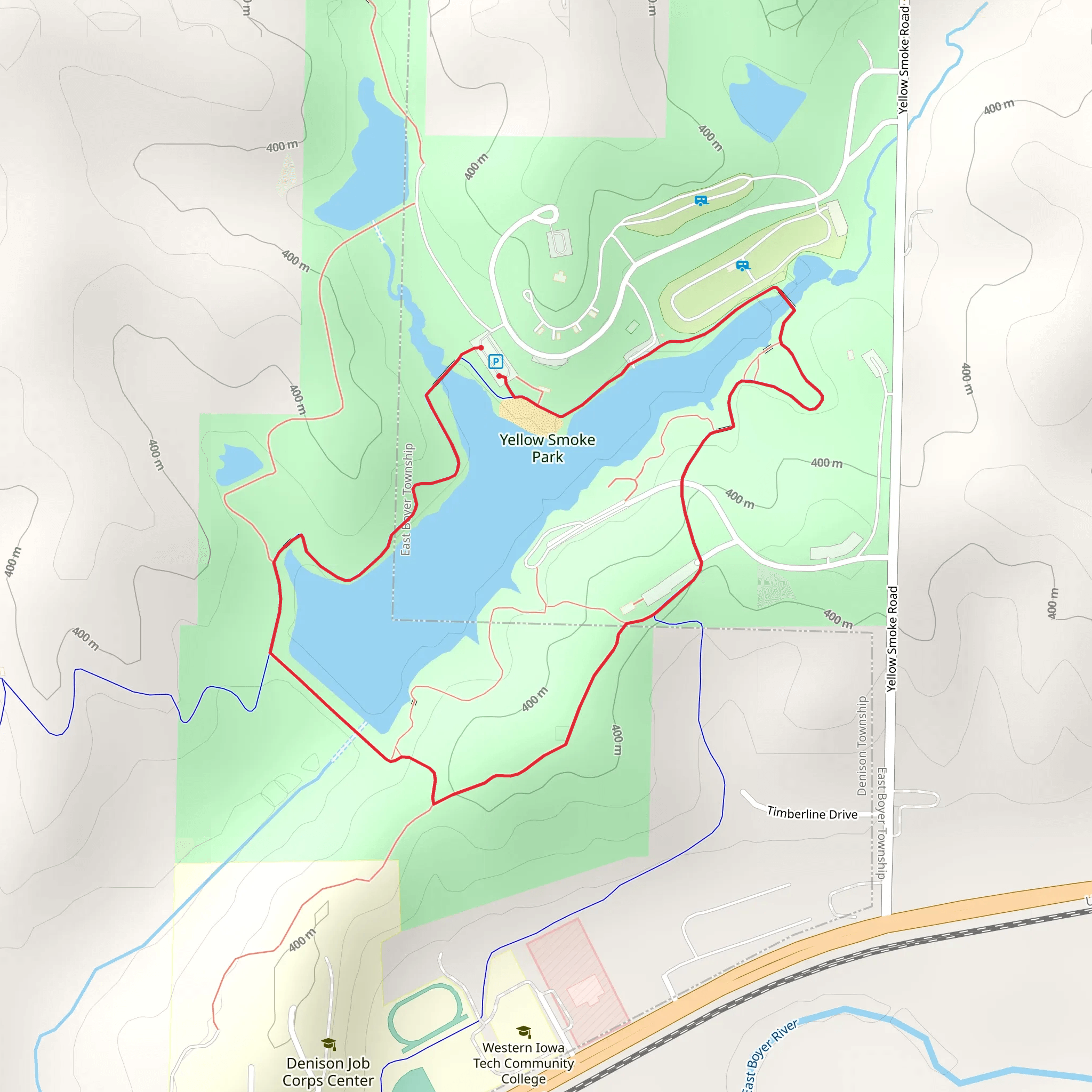 Yellow Smoke Lake Loop mobile static map