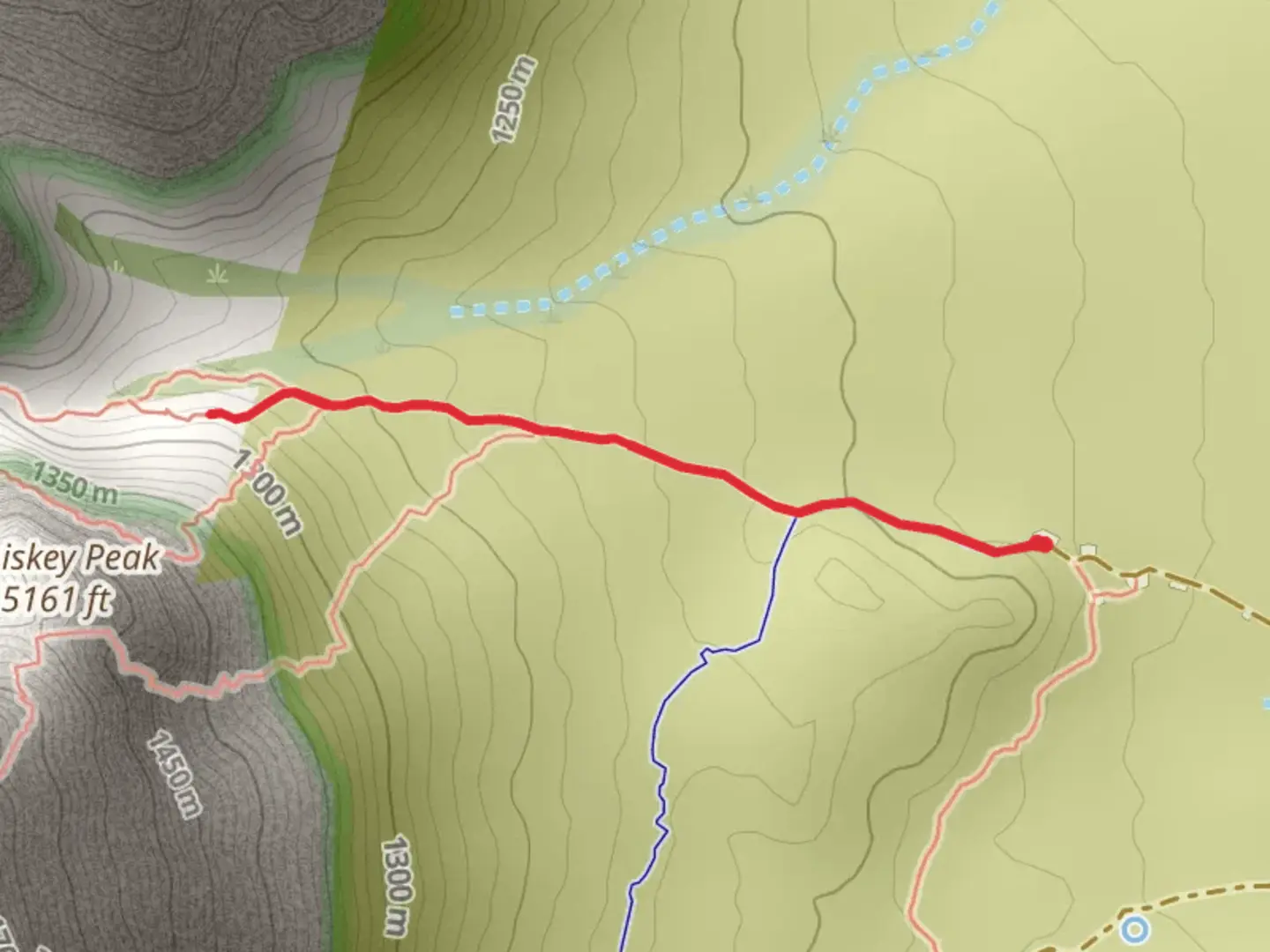 An image depicting the trail Climbers trail to Black Velvet Canyon and its surrounding area.