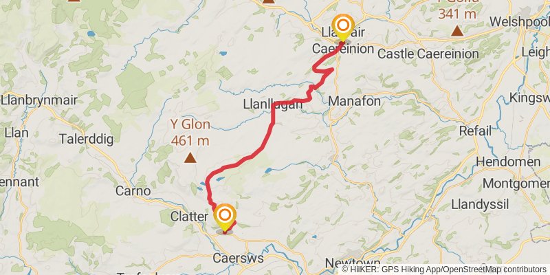Wales Cistercian Way stage 44 Map