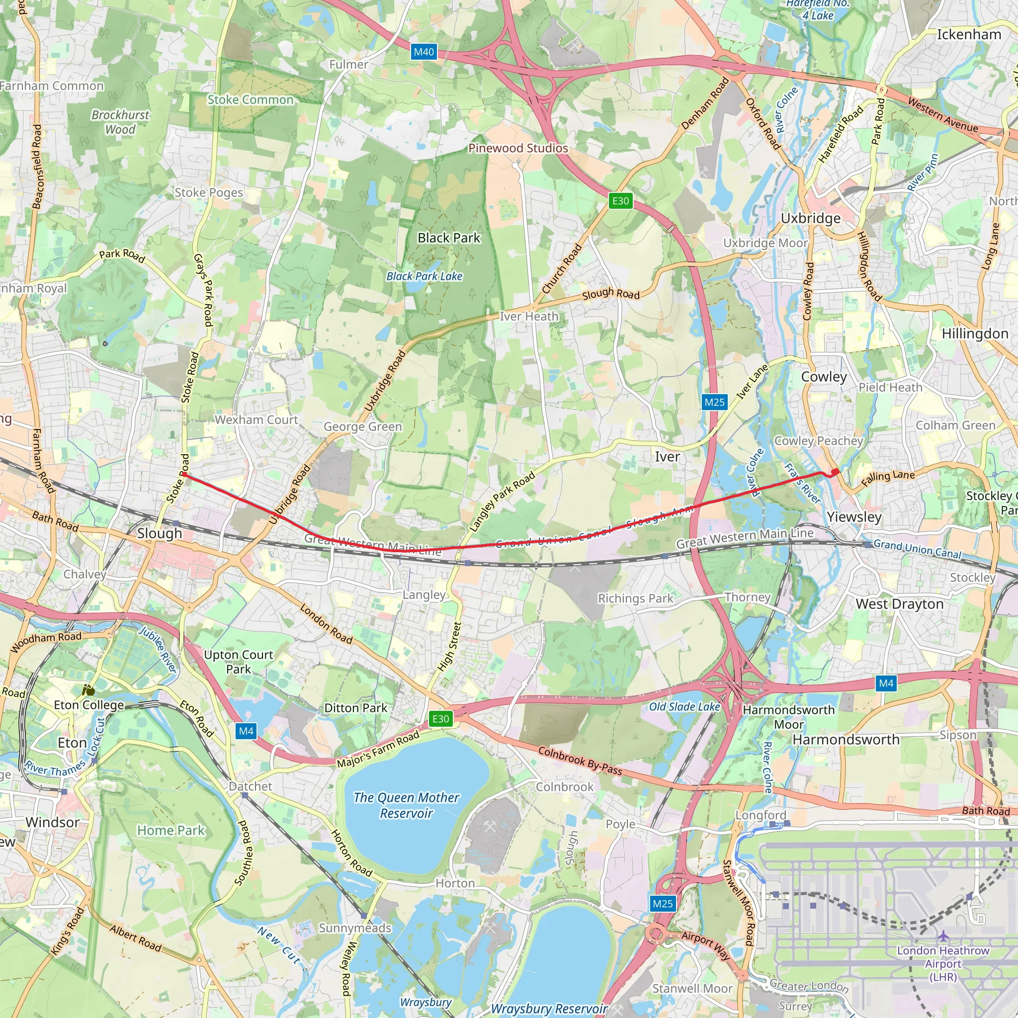 Grand Union Canal Walk - Slough Arm mobile static map
