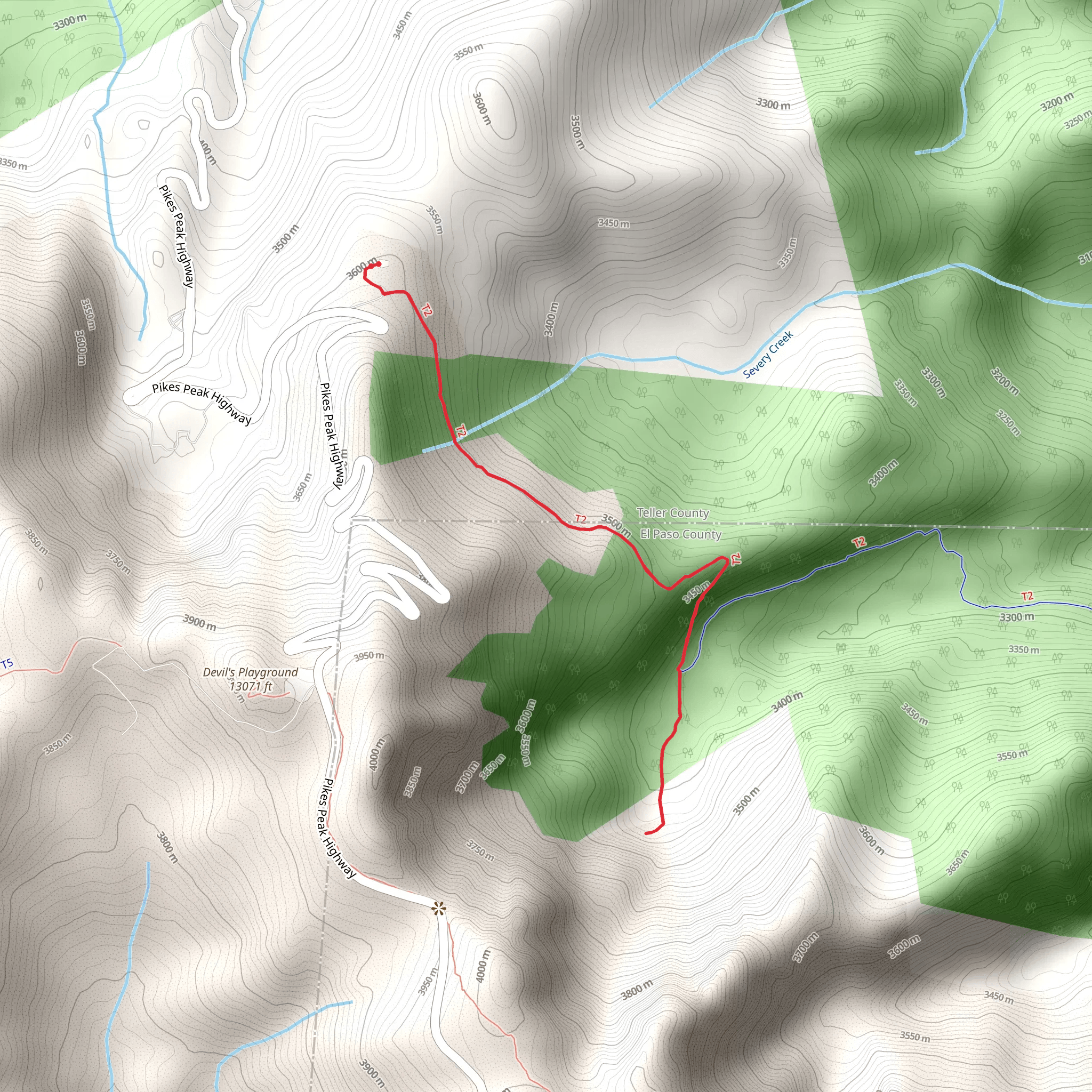 Ghost Town Hollow Trail mobile static map