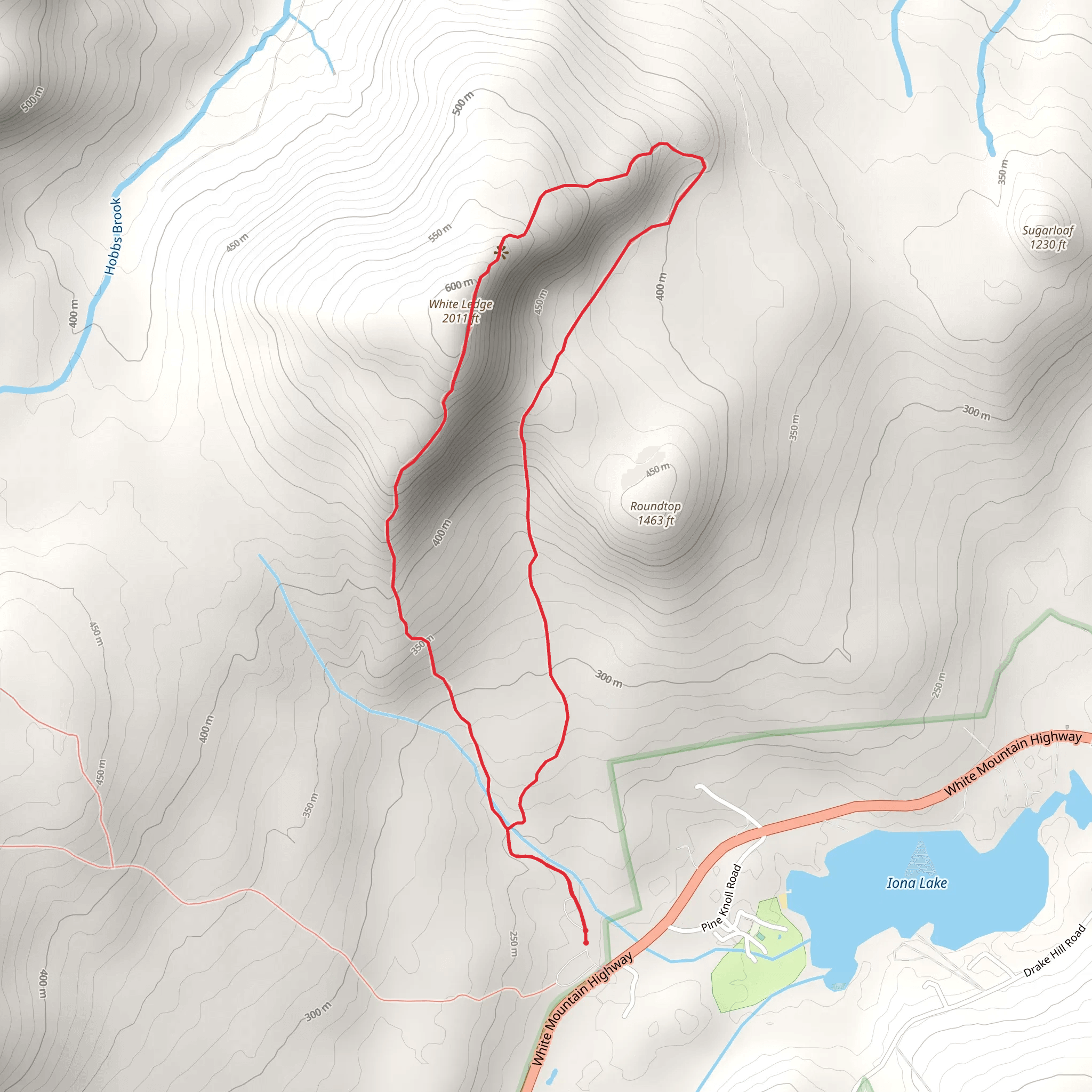White Ledge Trail mobile static map