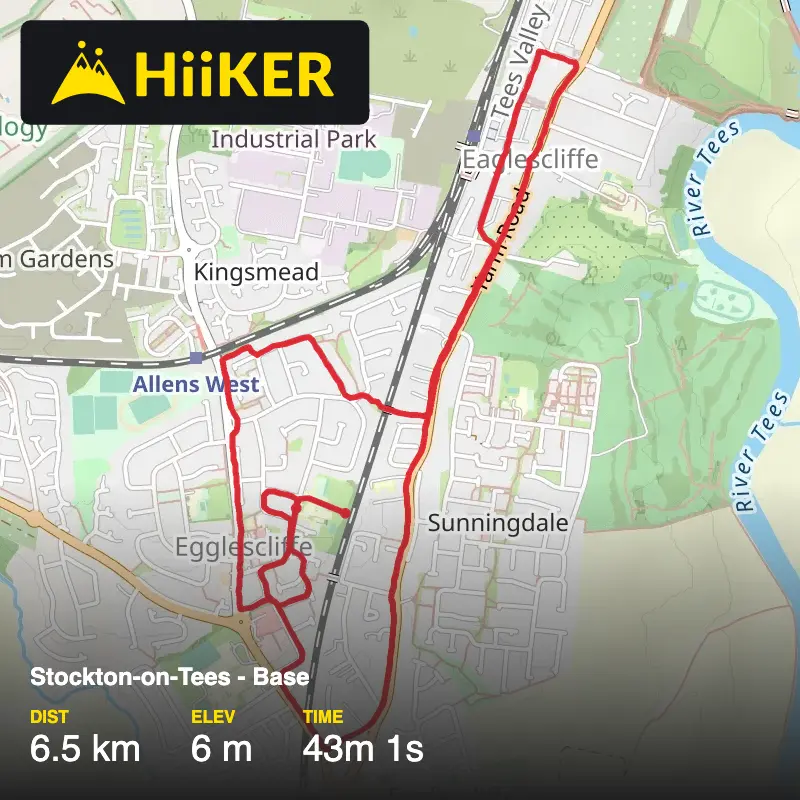 A map preview of the recording Stockton-on-Tees - Base.