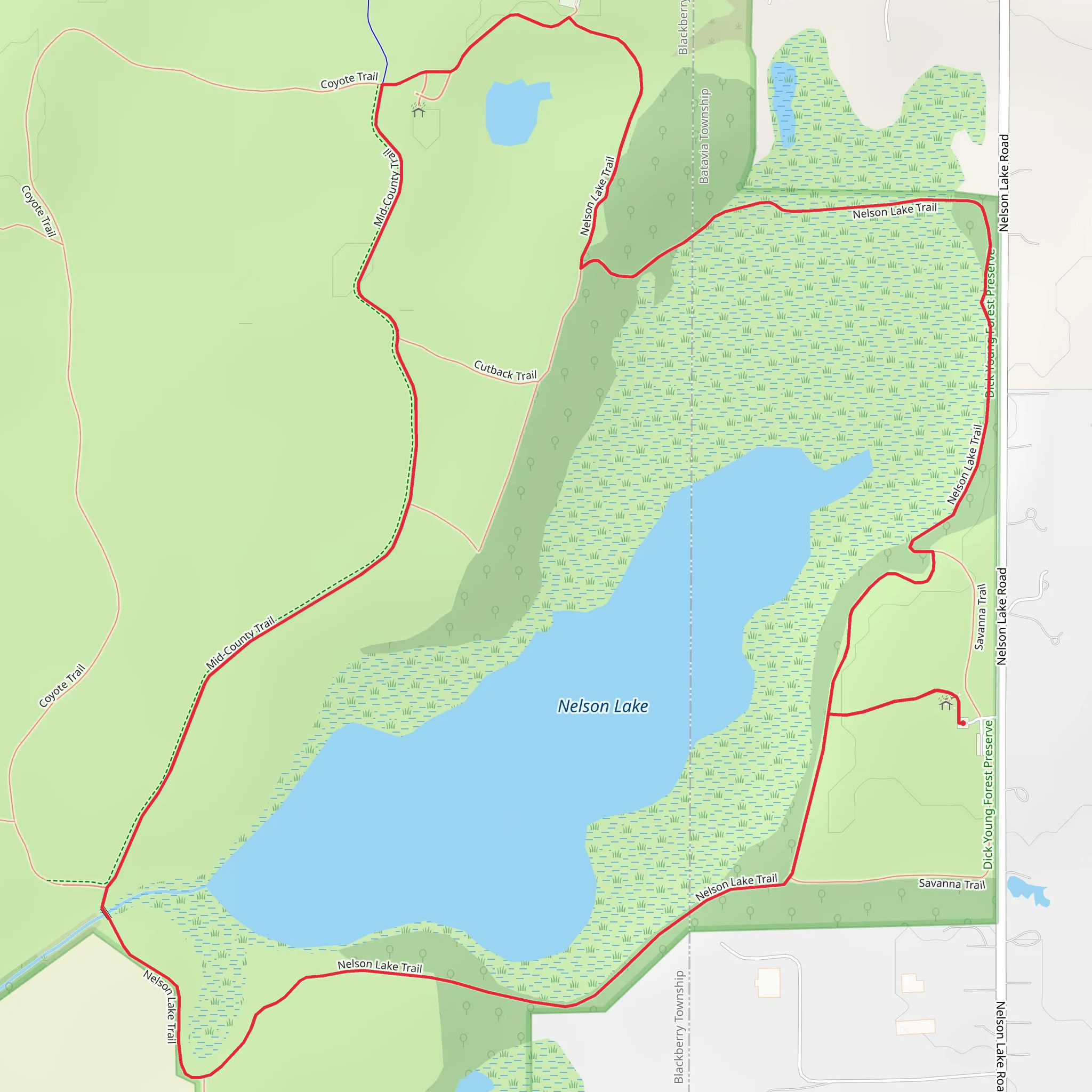Nelson Lake Loop Trail mobile static map