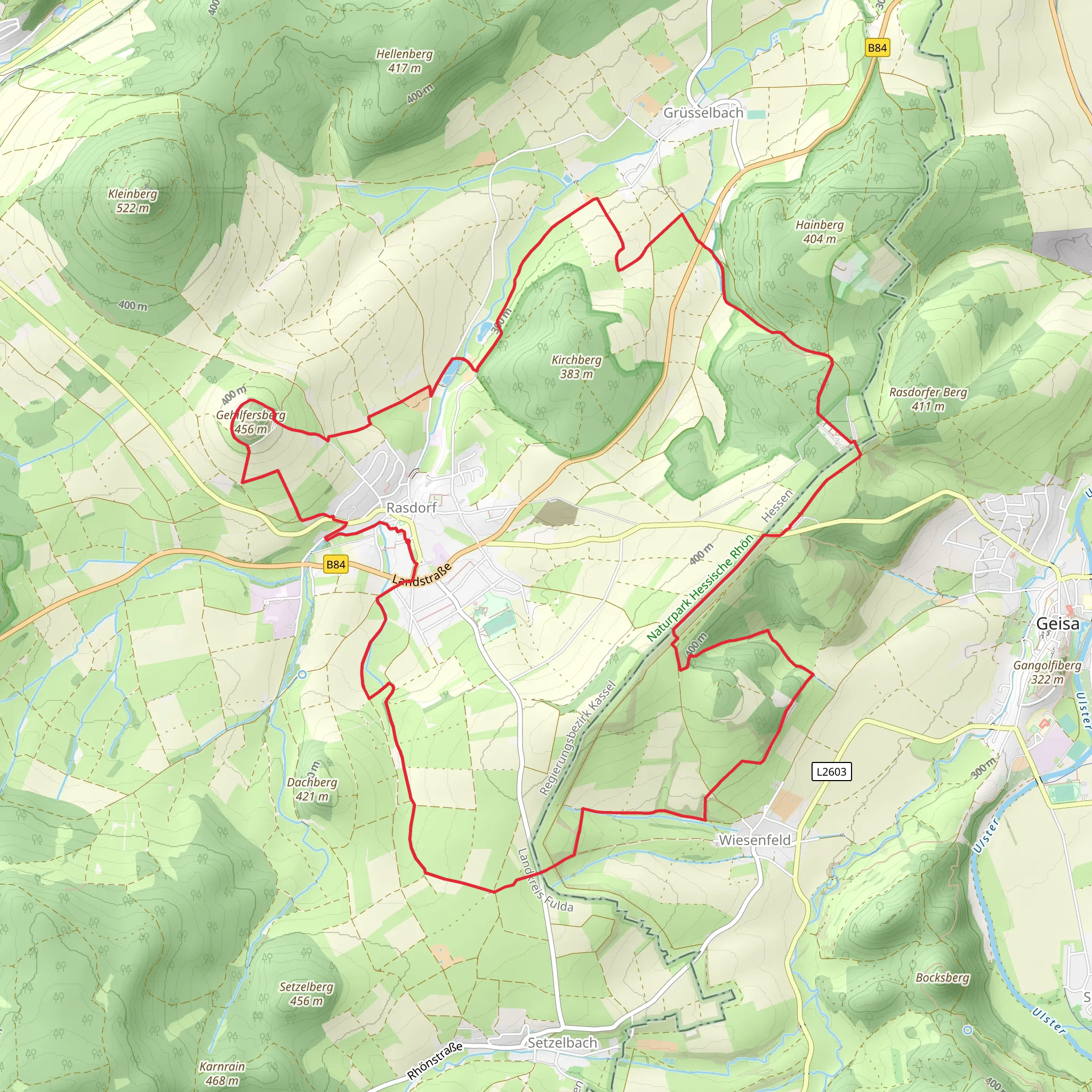 Rasdorf Loop via Gehilfersberg mobile static map