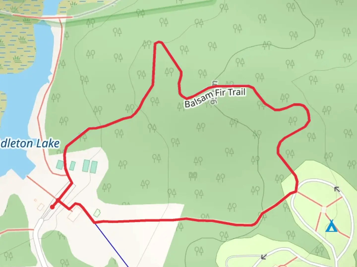 An image depicting the trail Park Forest Road Loop and its surrounding area.