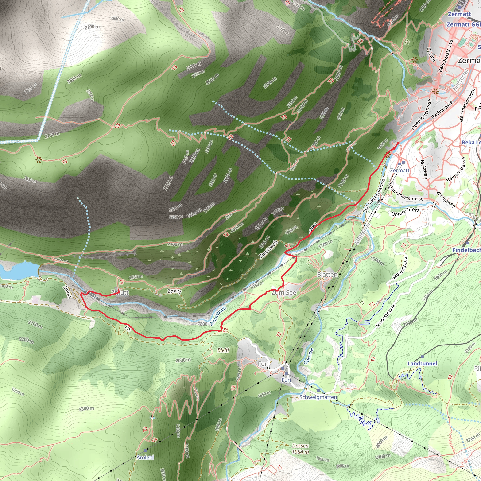 Zermatt-Zmutt via Bielti-Furi - Nr 120 mobile static map