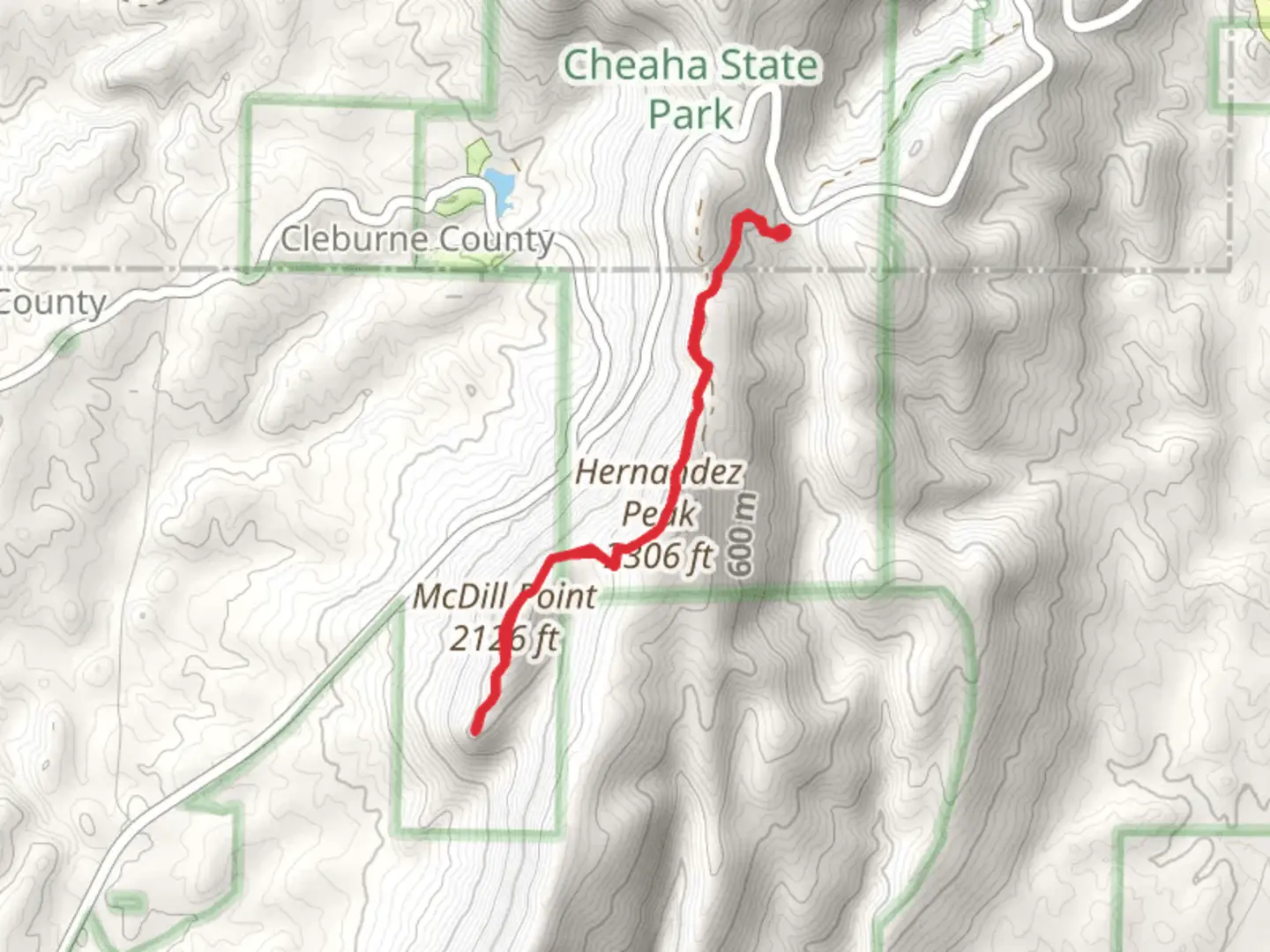 An image depicting the trail McDill Point and Pinhoti Trail and its surrounding area.