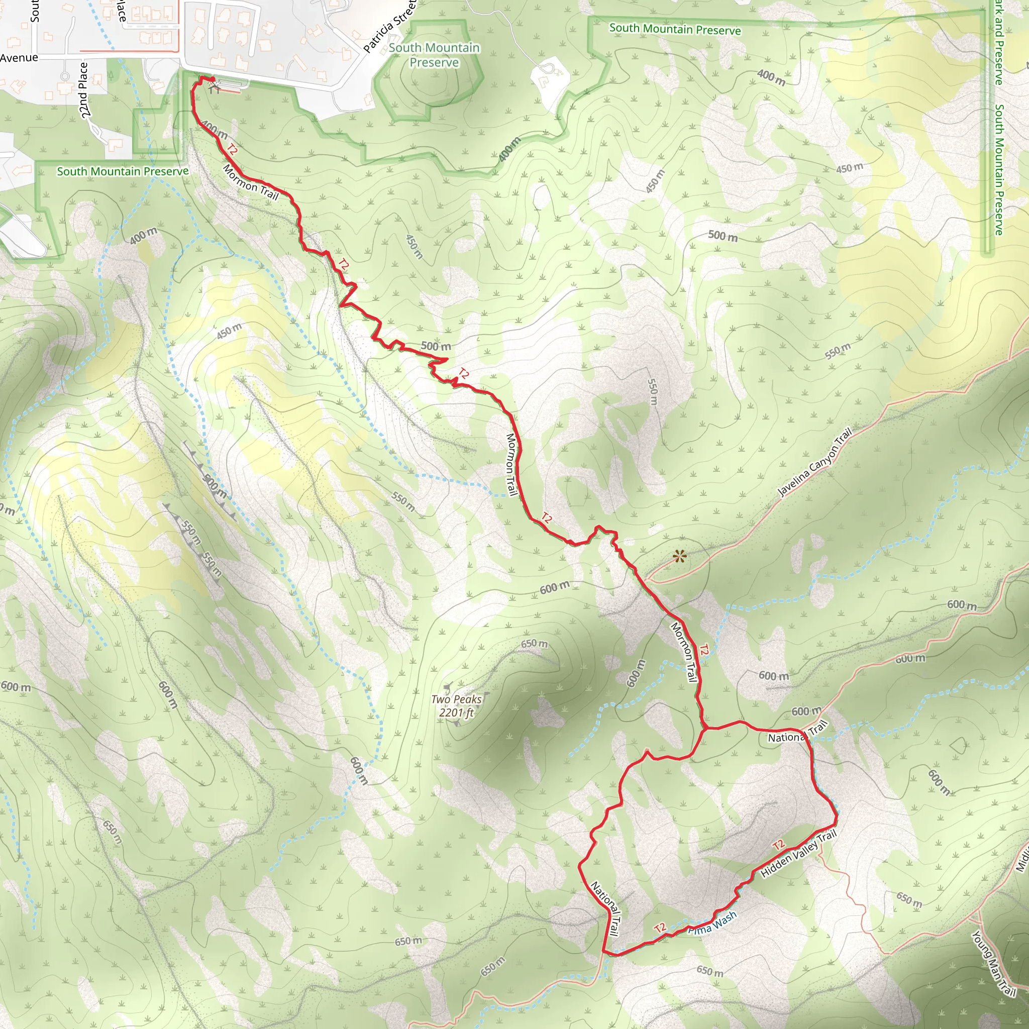 Mormon Trail, Fat Man's Pass and Hidden Valley Trail Loop mobile static map