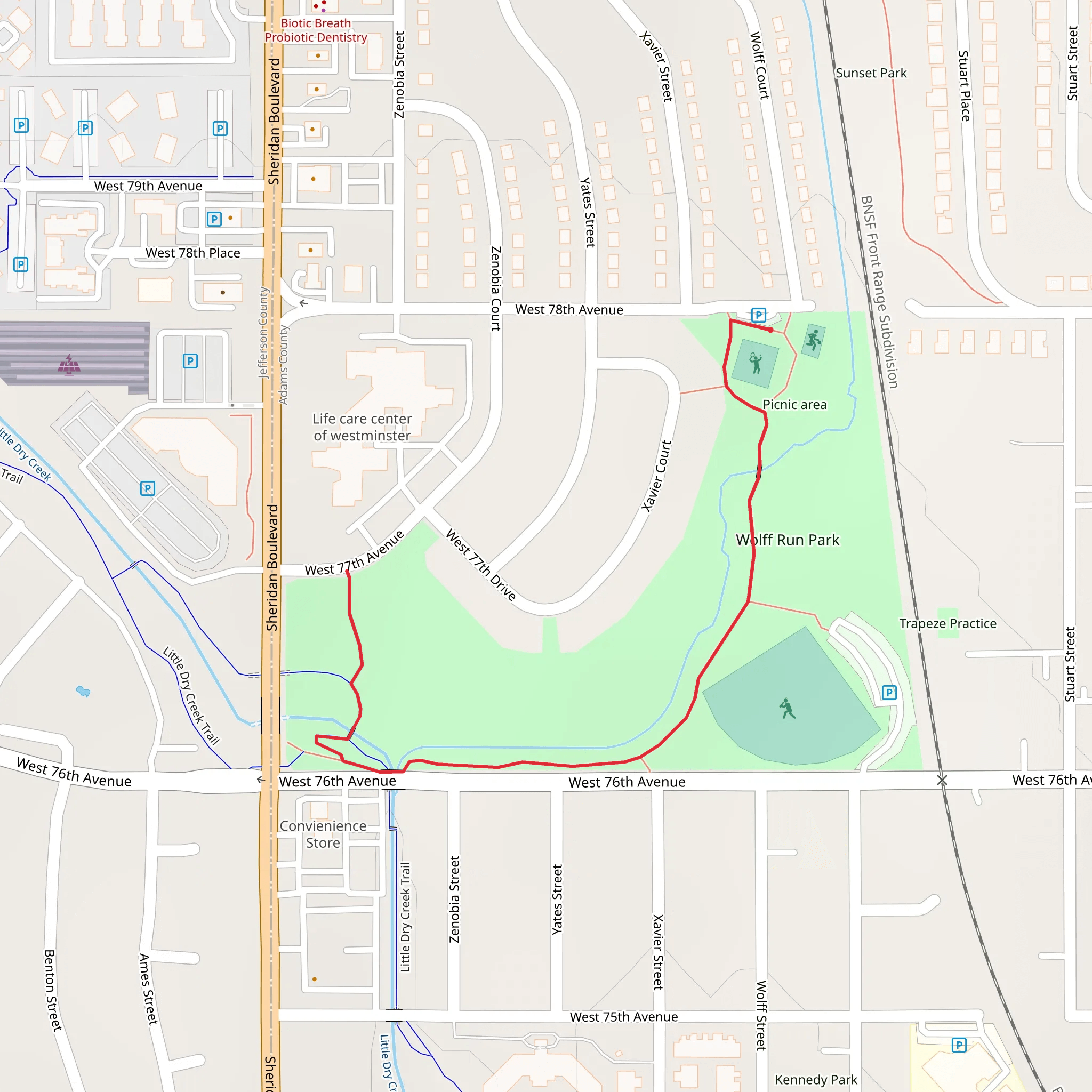 Wolff Run Park mobile static map