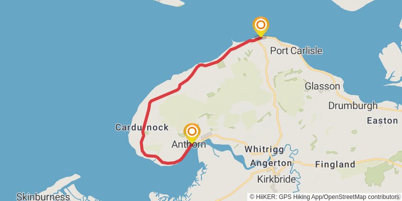 Ravenglass to Bowness-on-Solwayvia England Coast Path stage 7 Map
