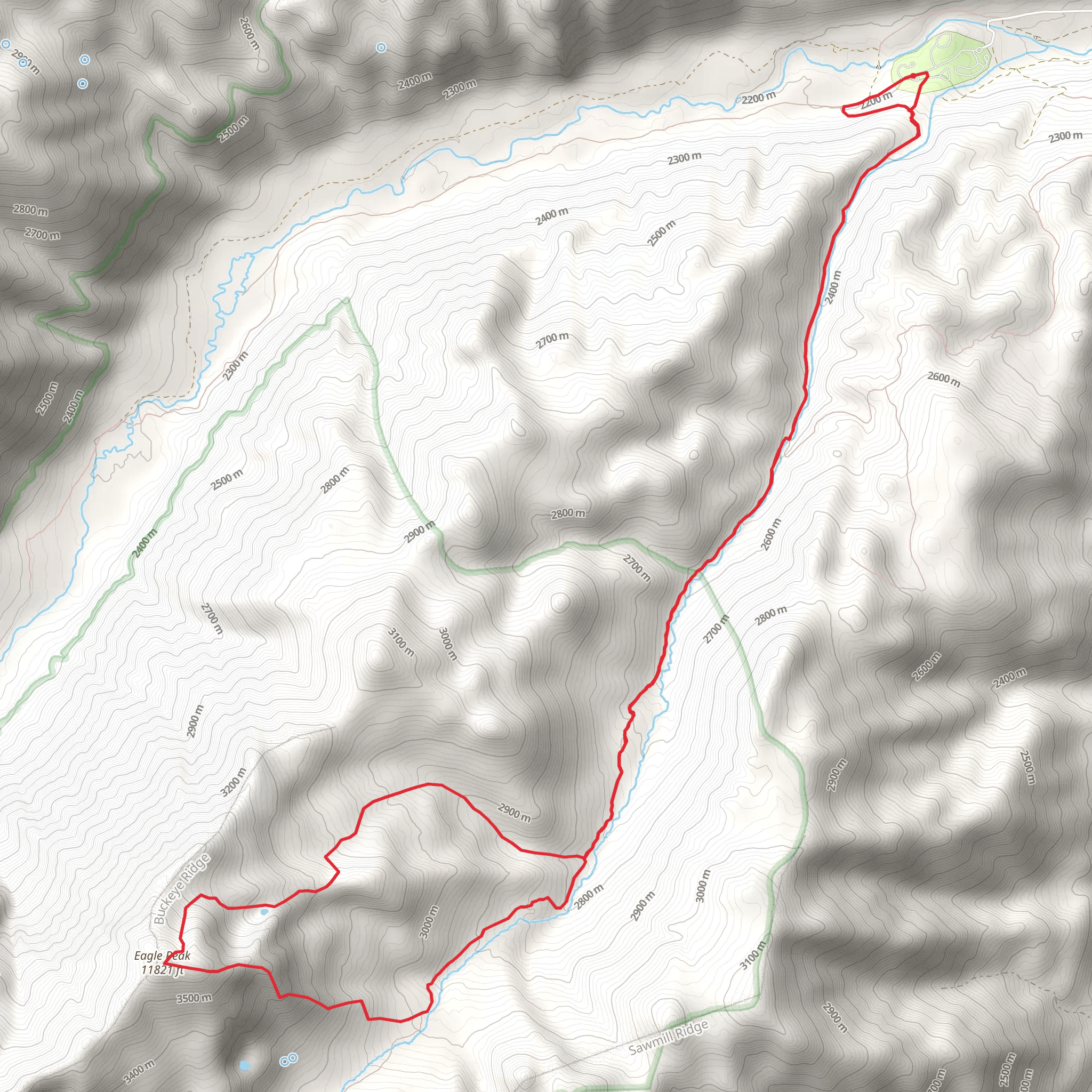 Eagle Peak Loop via Eagle Creek Trail mobile static map