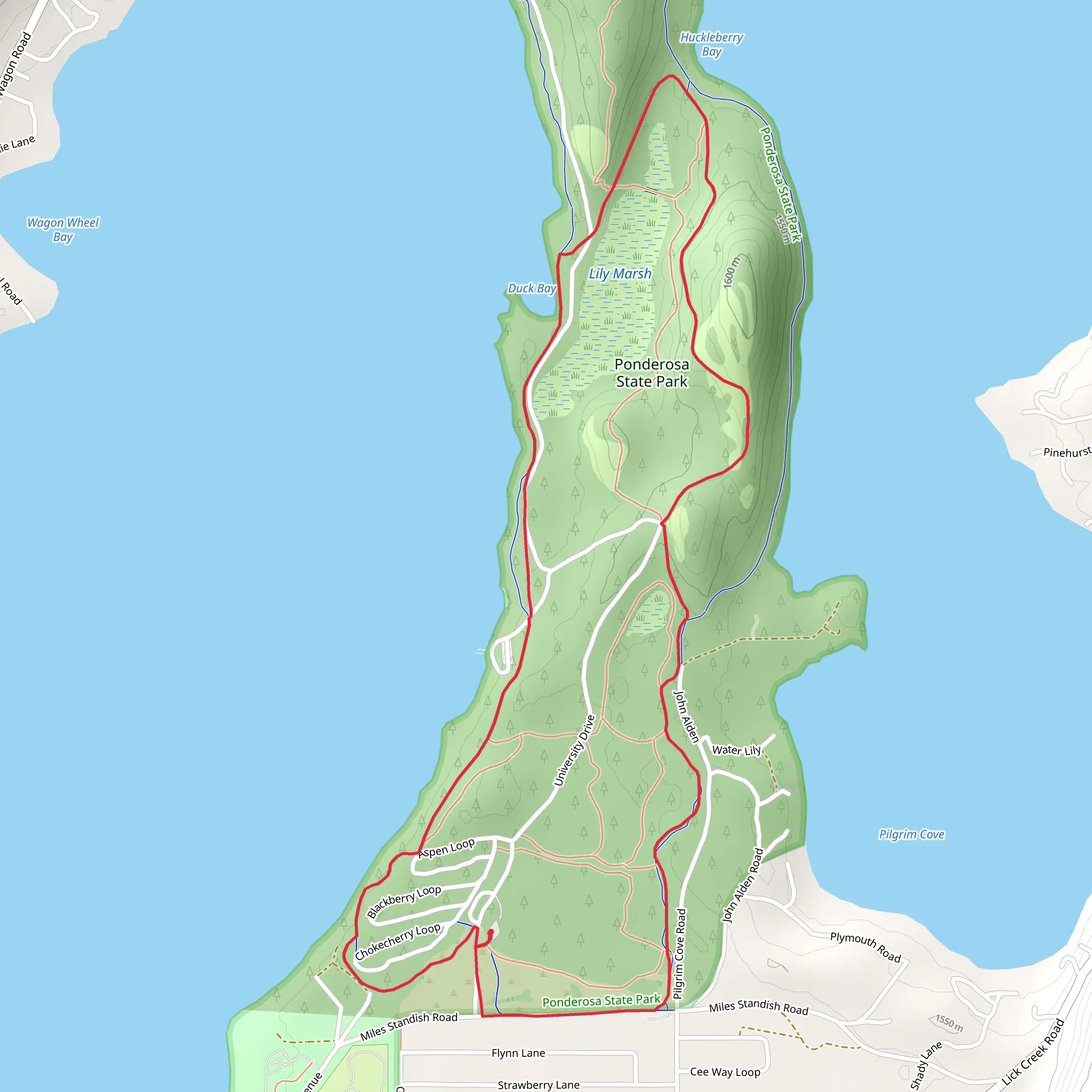 Peninsula Trail and Fox Run Loop mobile static map