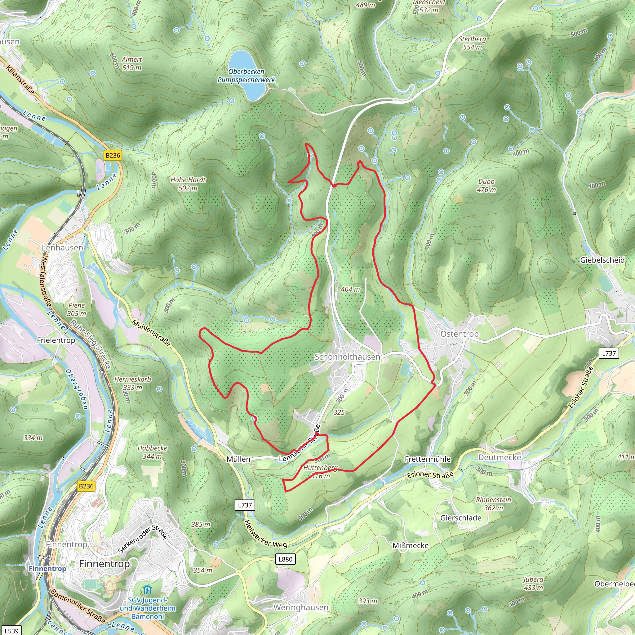 Rundwanderweg Ostentrop mobile static map