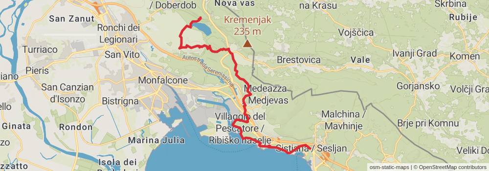 Alpe Adria Walk stage 38 Map