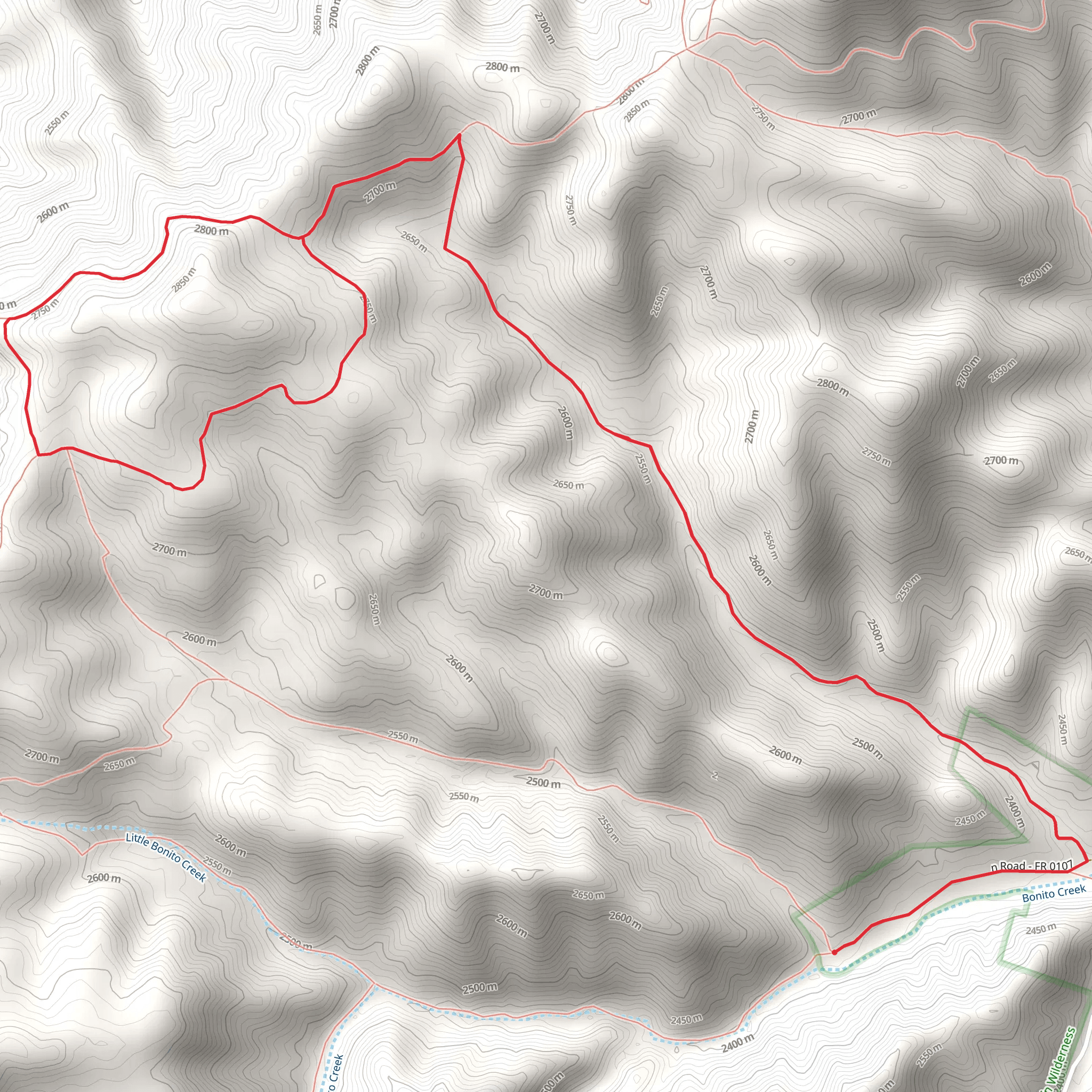 Crest - Clear Water Loop via Turkey Canyon Trail mobile static map