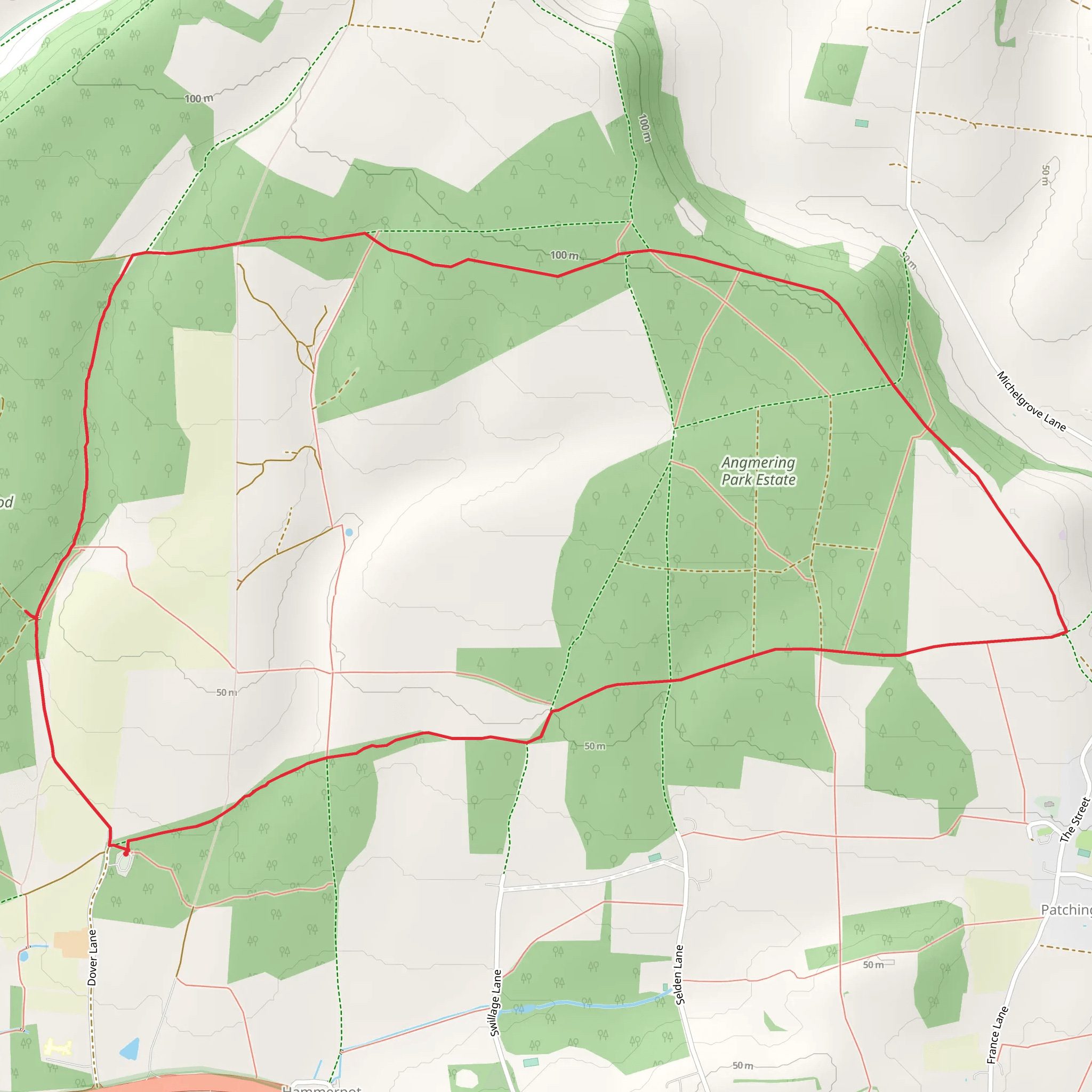 Angmering Park Estate Loop mobile static map