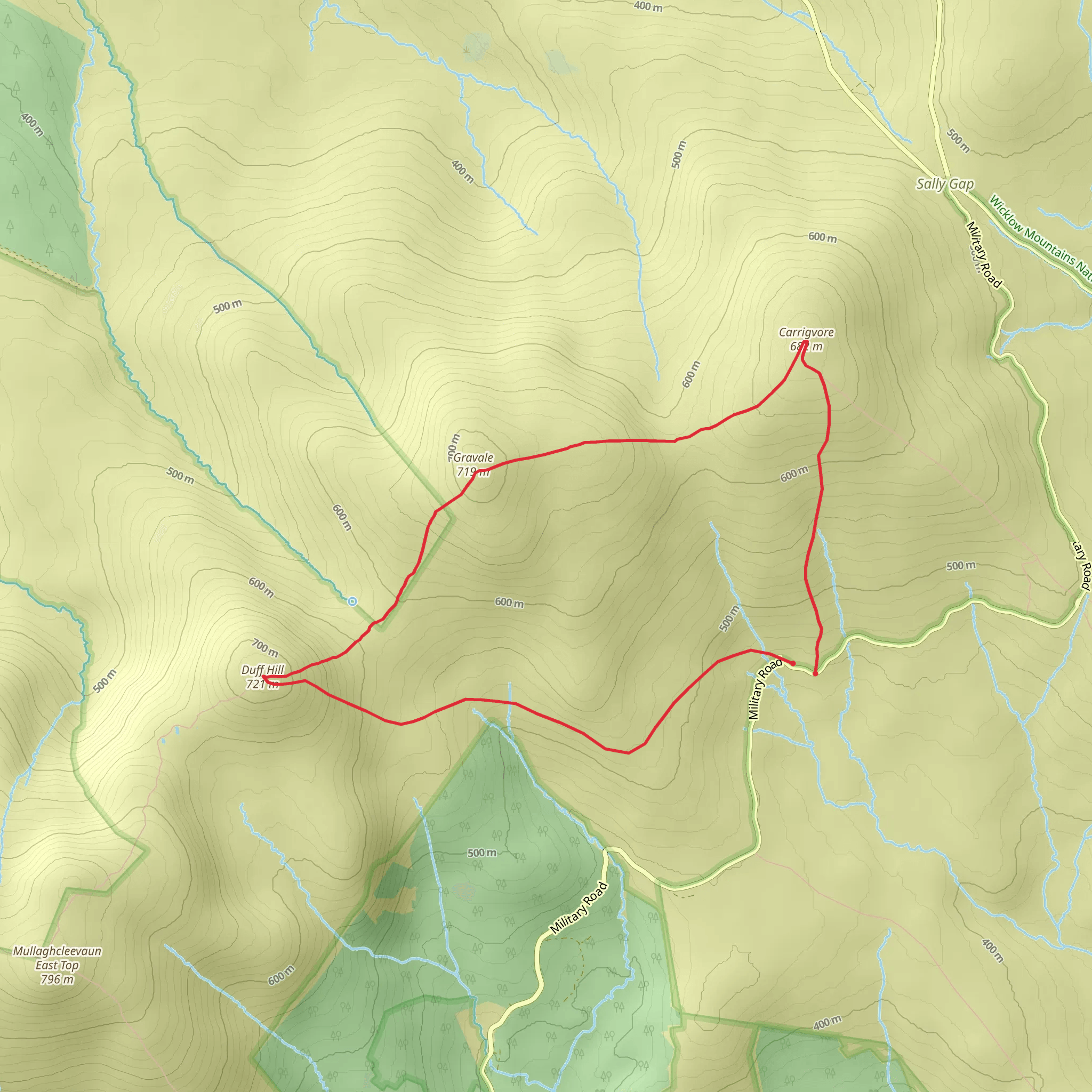 Carrigvore and Duff Hill Loop mobile static map