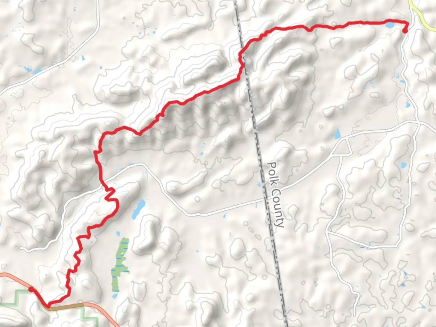 An image depicting the trail Pinhoti Trail from Davis Mountain and its surrounding area.