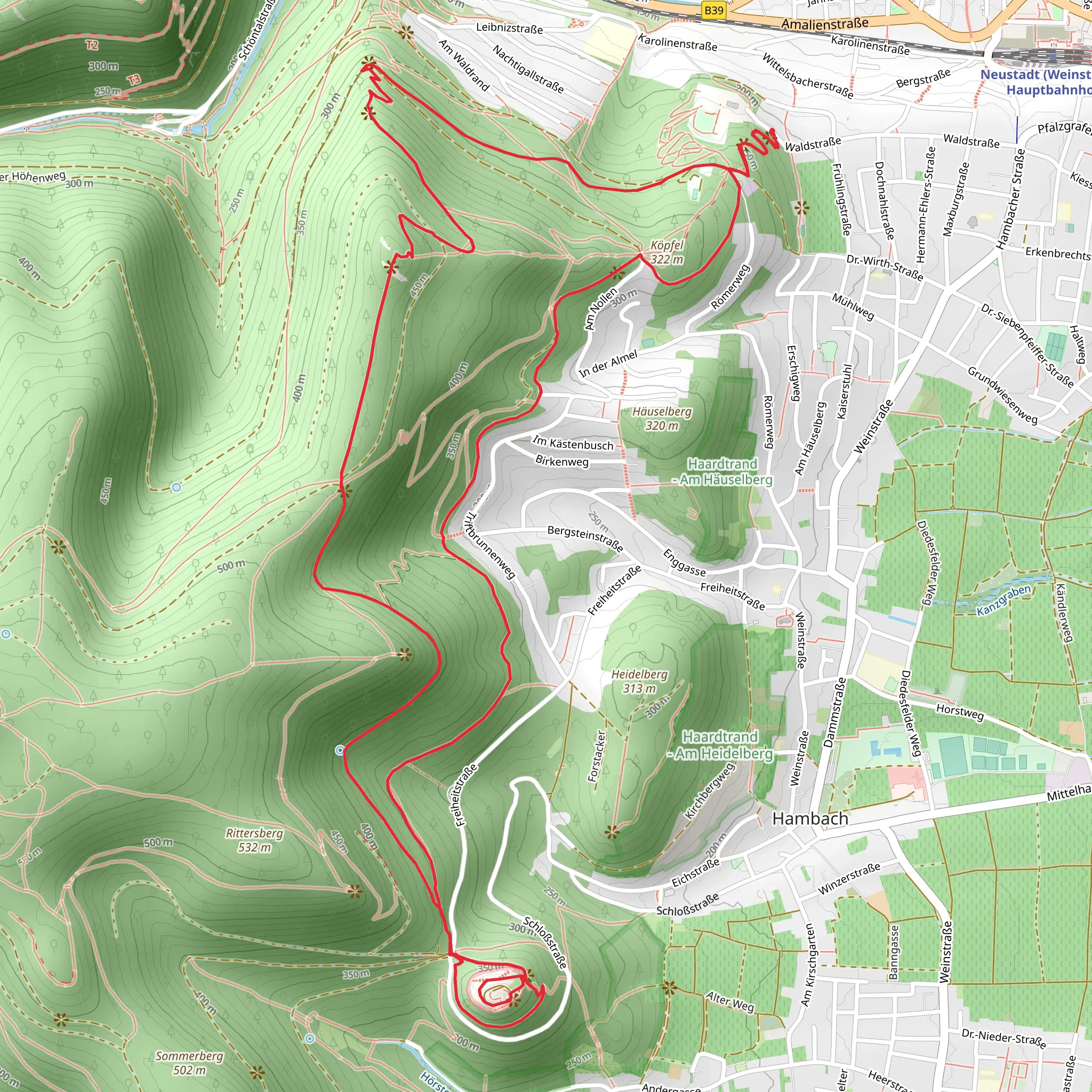 Nollenkopf and Achlossberg via Quellenweg mobile static map