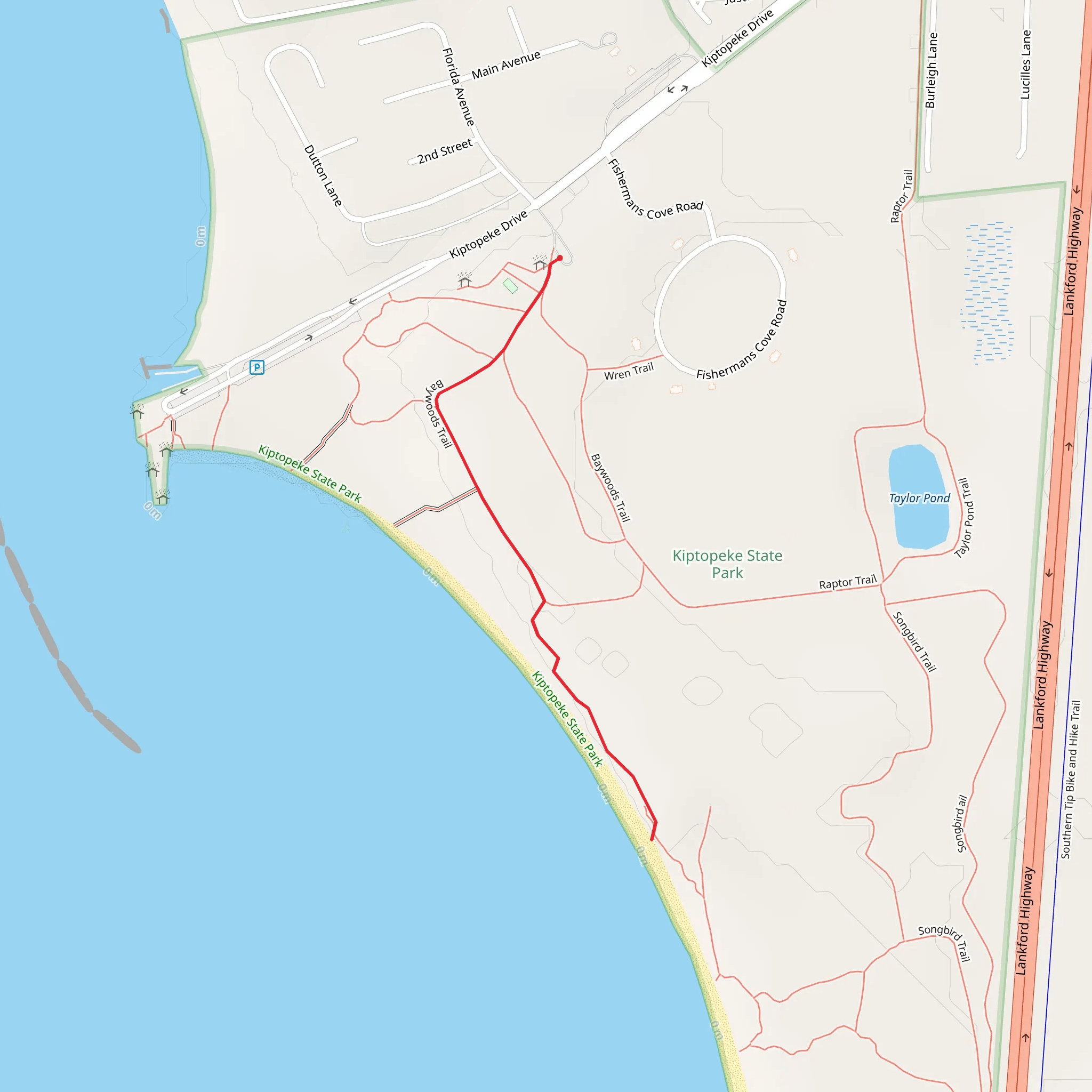 Kiptopeke Beach and Baywoods Trail mobile static map