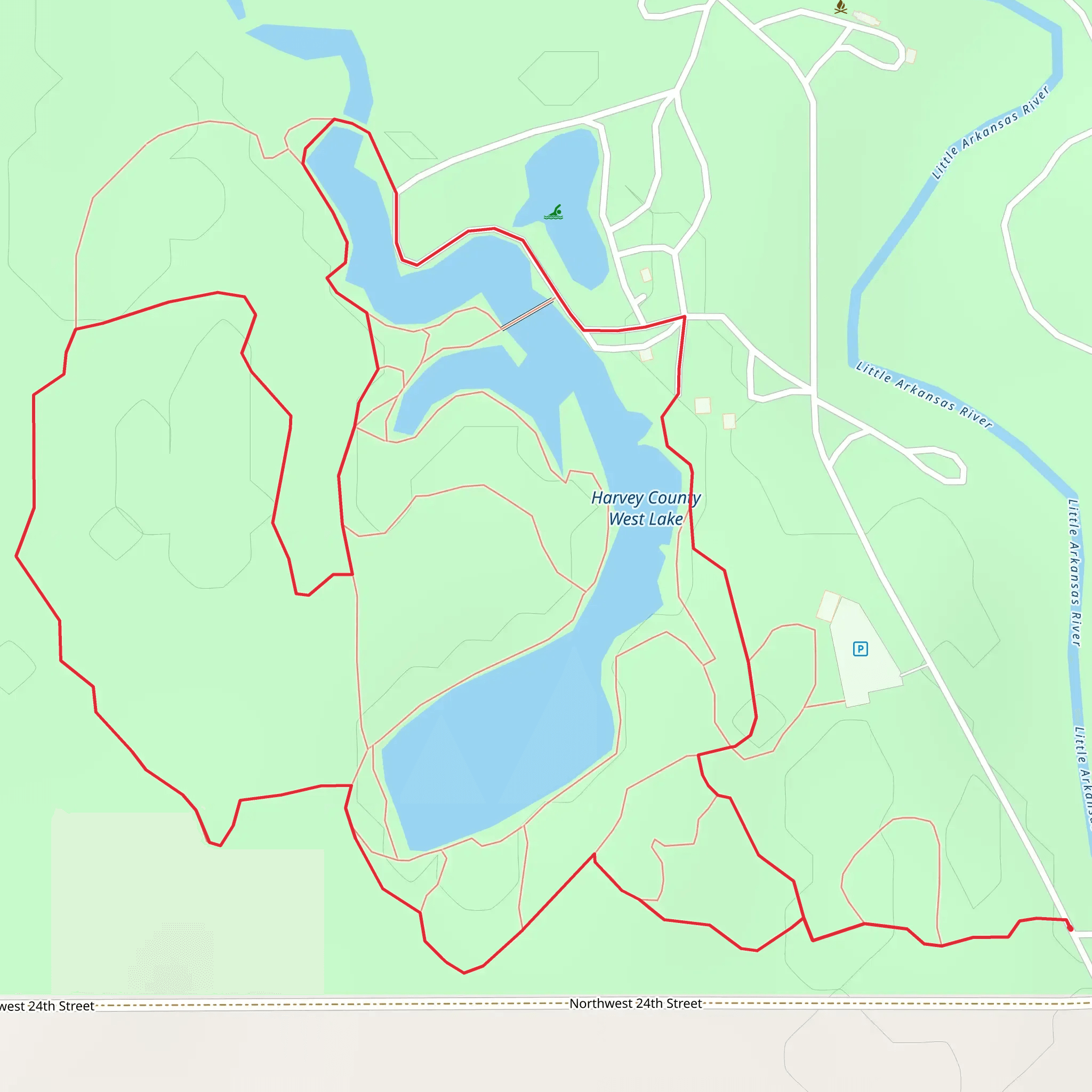 Harvey County West Lake Loop mobile static map