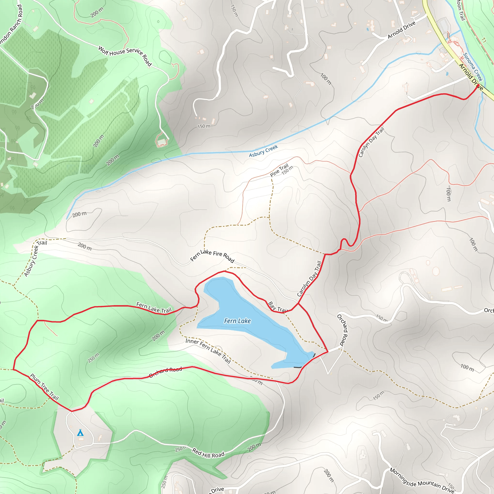Carolyn Day, Fern Lake and Plum Tree Loop Trail mobile static map