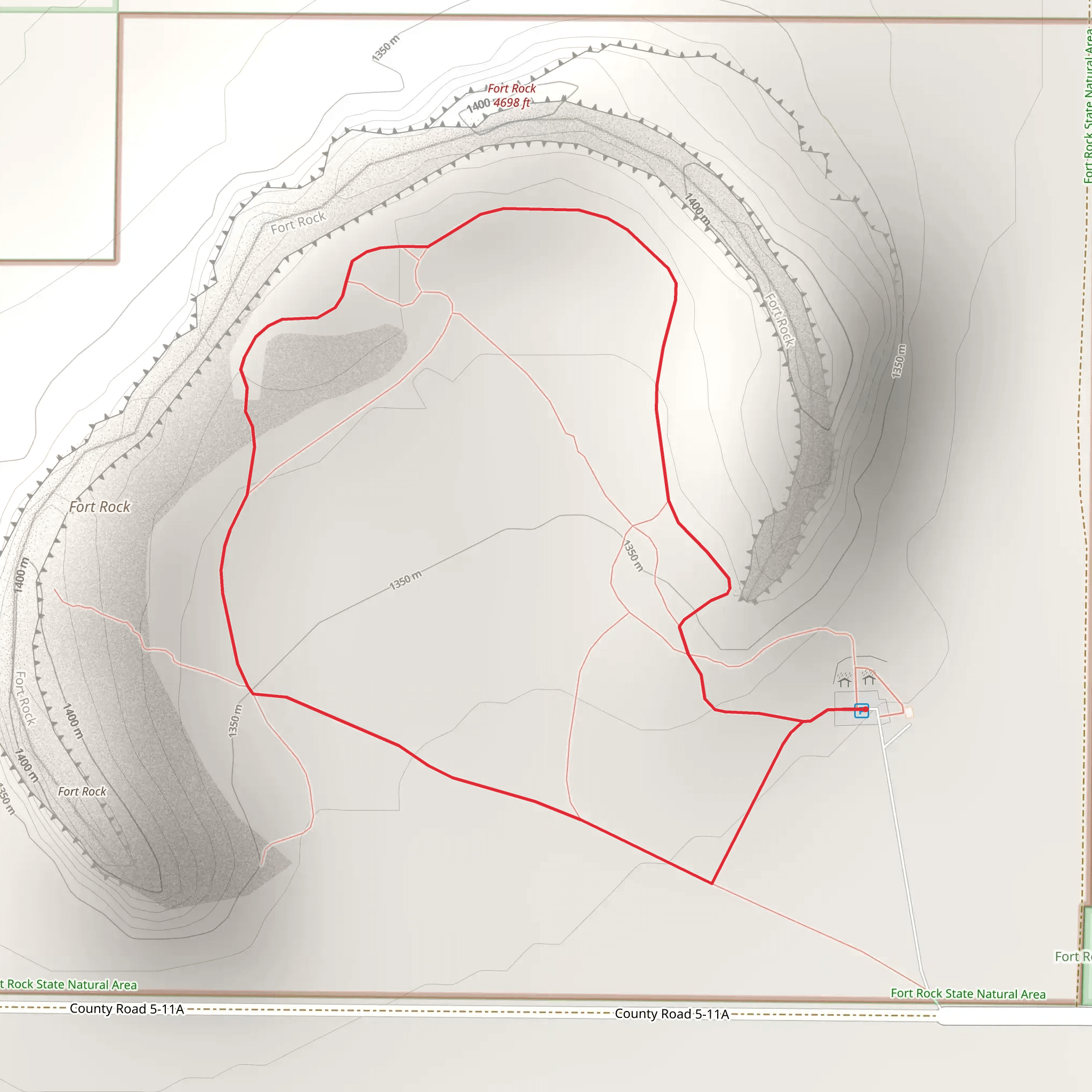 Fort Rock State Natural Area Loop mobile static map