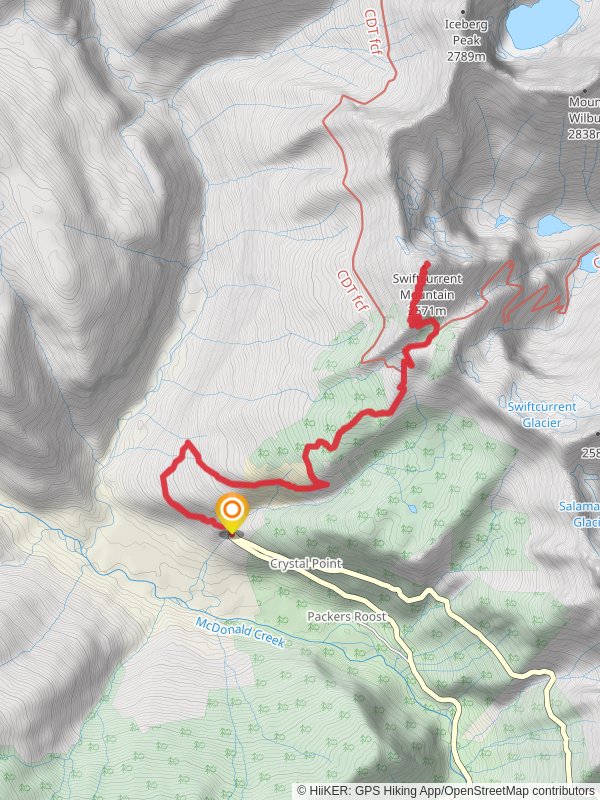 Swiftcurrent Mountain via Granite Park Trail
