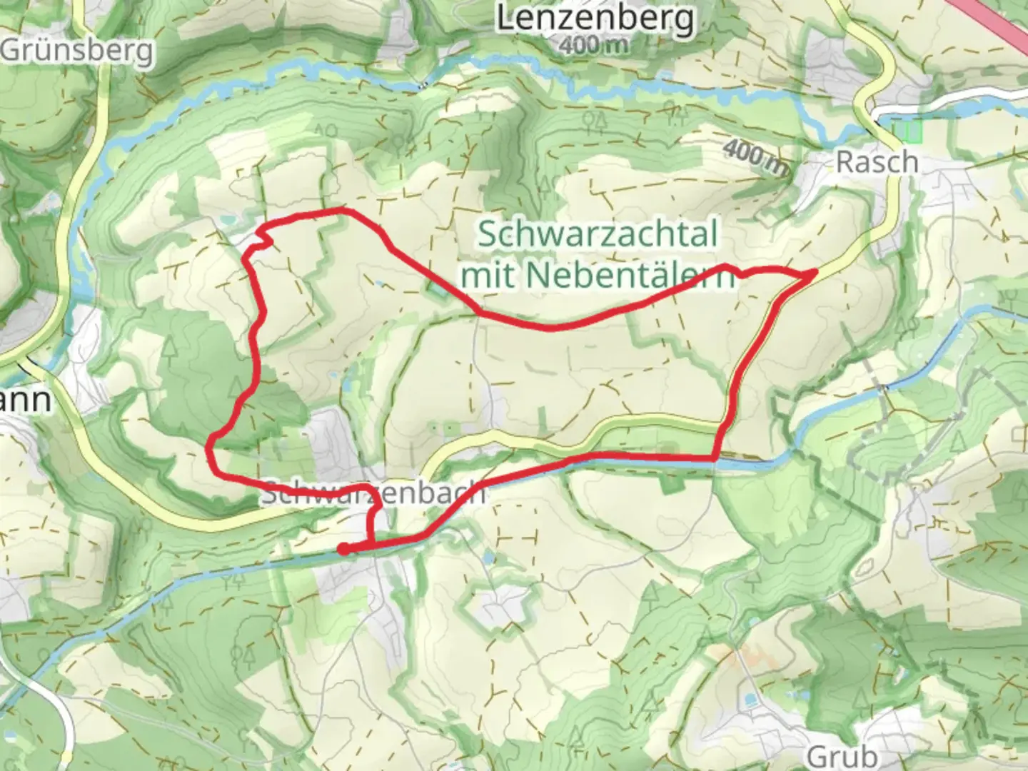 An image depicting the trail Eppeleinsweg and Altdorf 9 and its surrounding area.