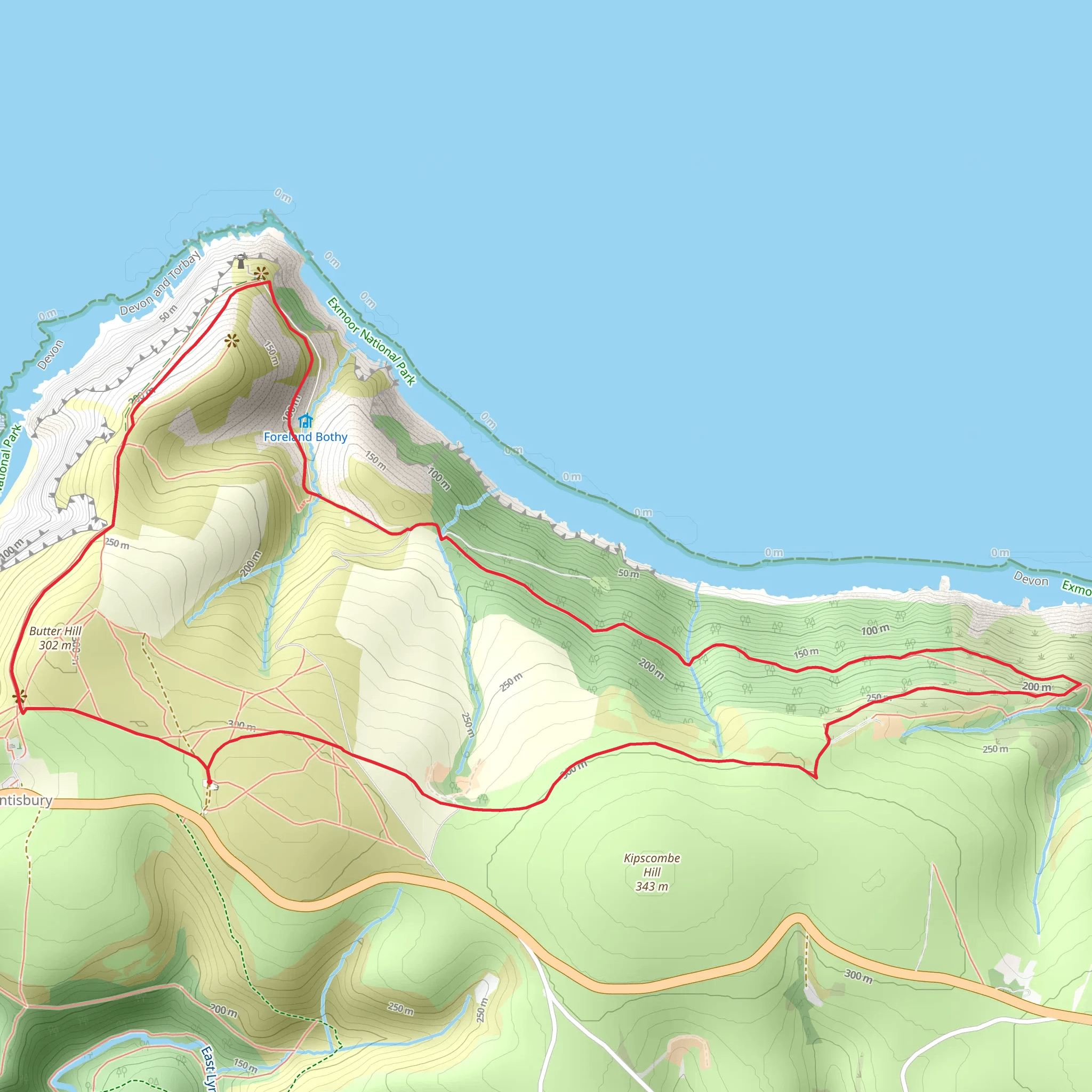 Foreland Point from Barna Barrow - Countisbury mobile static map