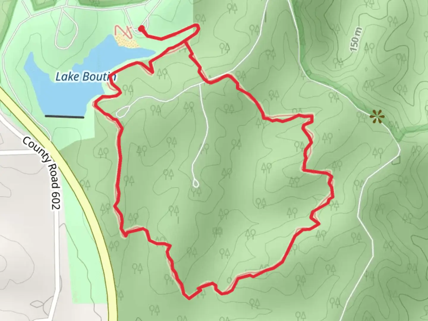 An image depicting the trail Lake Boutin Loop Trail and its surrounding area.