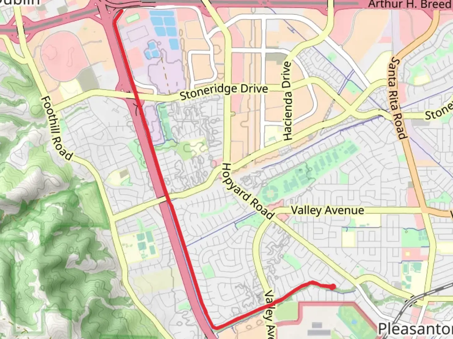 An image depicting the trail Arroyo Valle - Centennial Trail and its surrounding area.