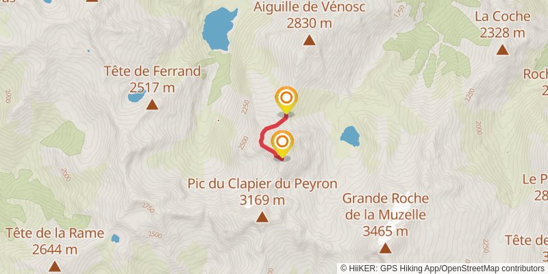GR 54 - Tour of Oisans and Ecrins spur 2 Map