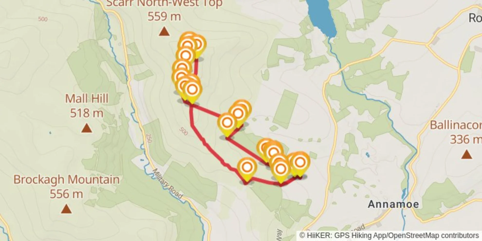 An image depicting the trail IMRA Scarr 2023 and its surrounding area.