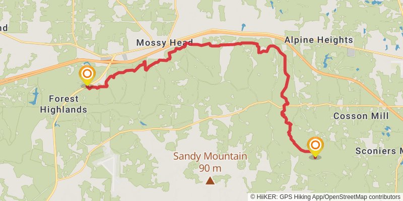 Florida National Scenic Trail - Eglin East stage 2 Map