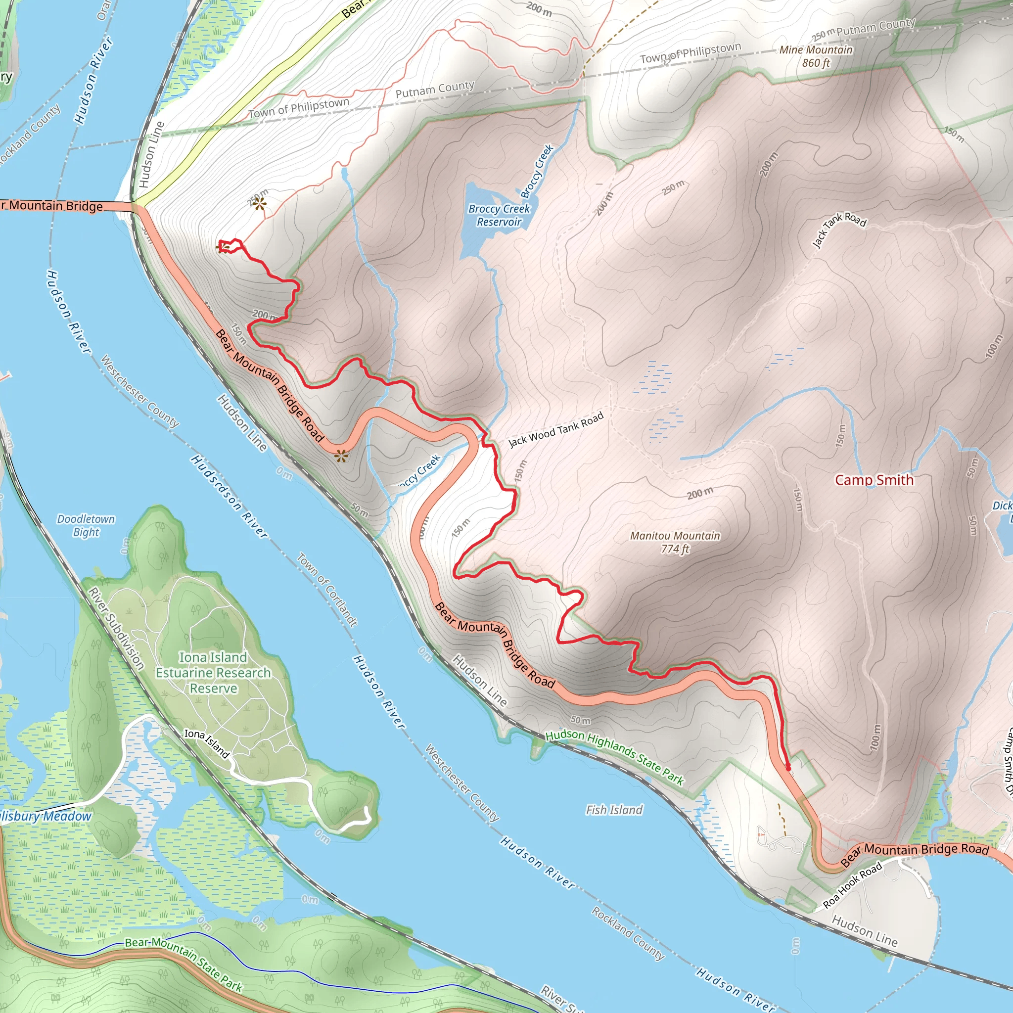 Anthonys Nose via Camp Smith Trail mobile static map