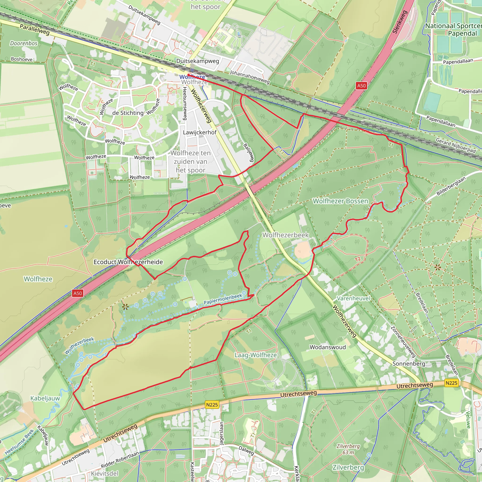 Wolfhezerbosschen and Wolfhezerheide Loop mobile static map