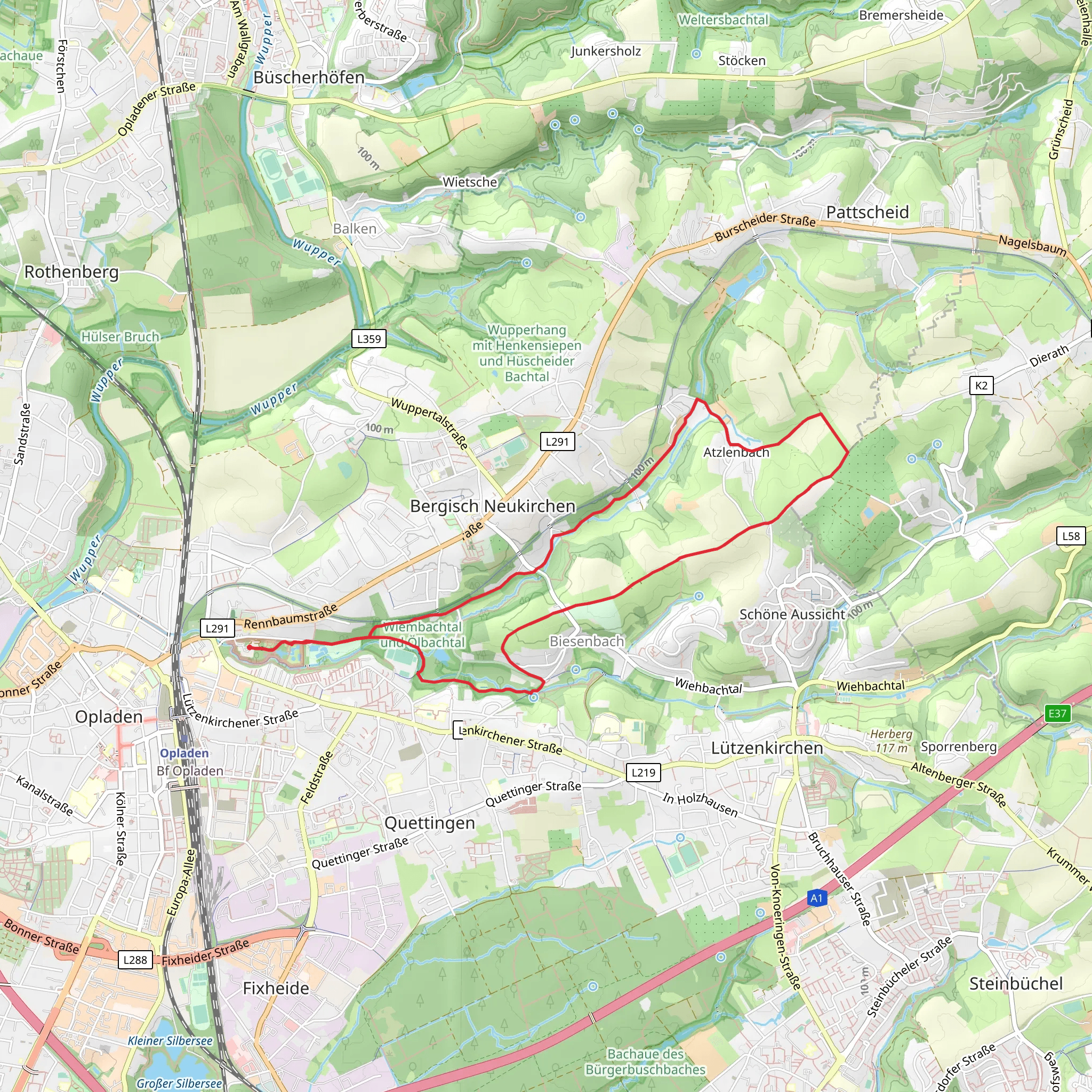 Obstweg Leverkusen Loop mobile static map