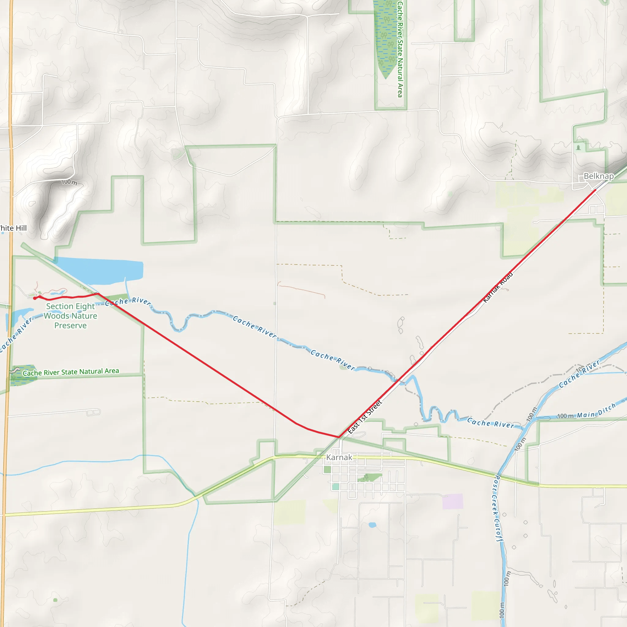 Tunnel Hill State Trail to Belknap mobile static map