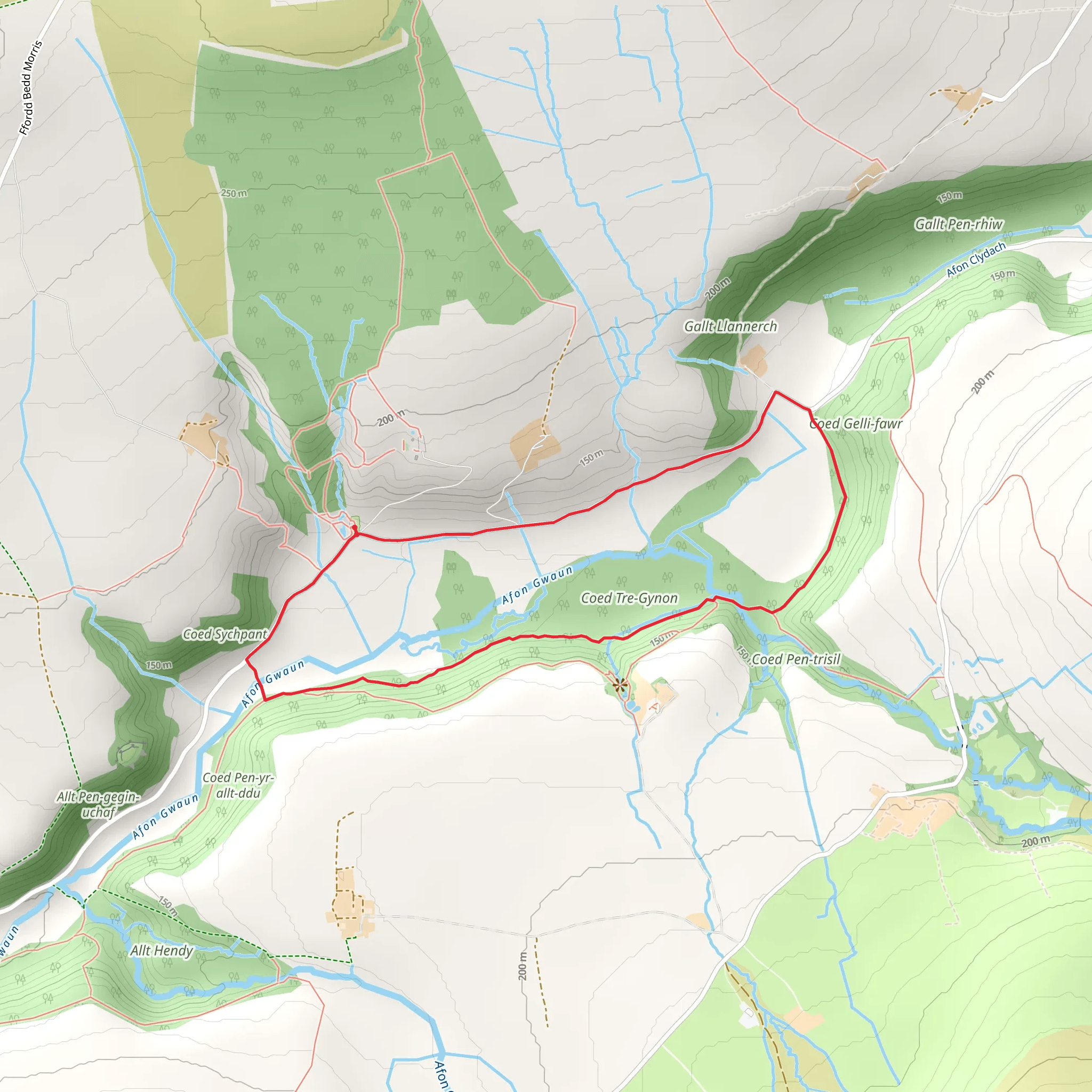 Cwm Gwaun - Coed Tregynon mobile static map