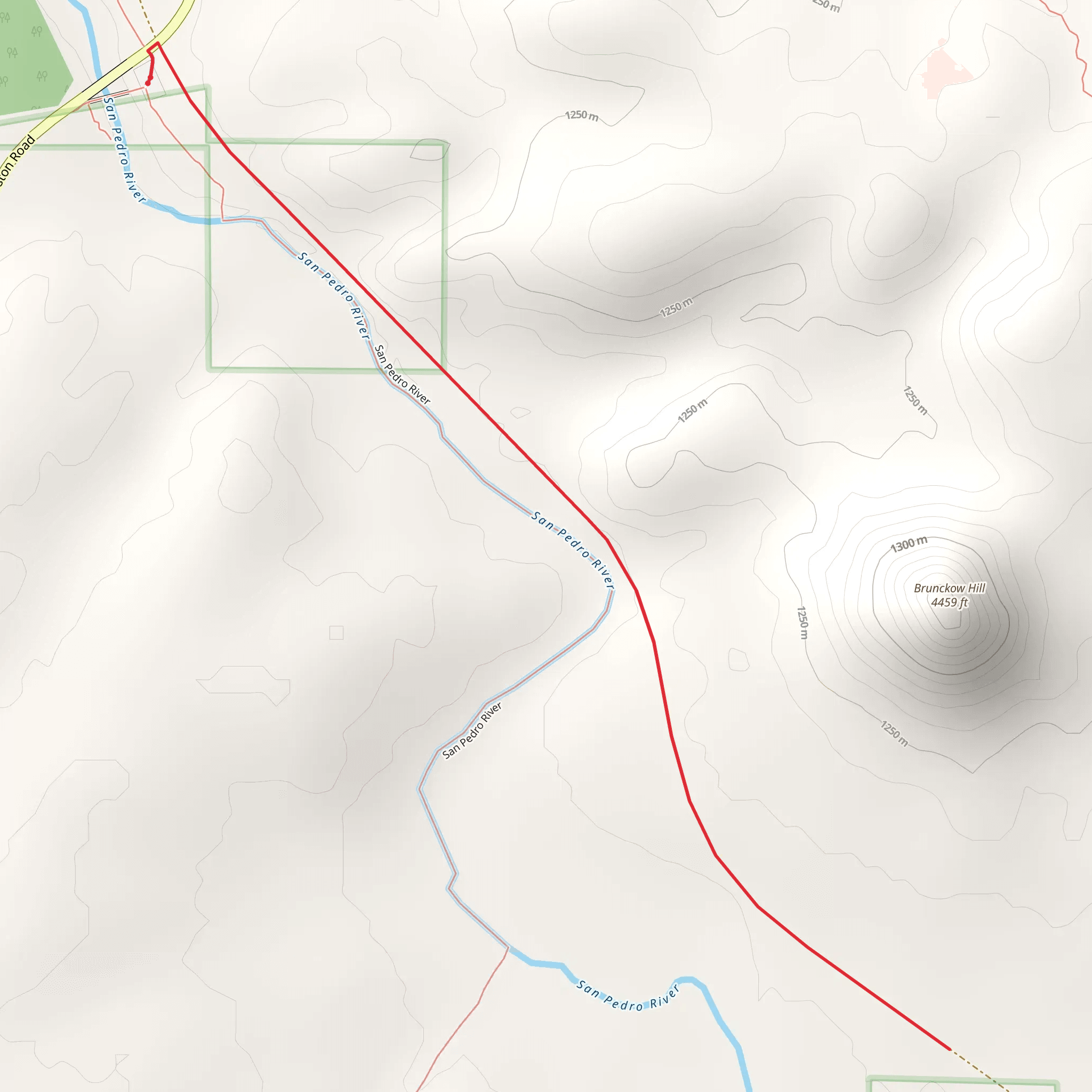 San Pedro River Out and Back mobile static map