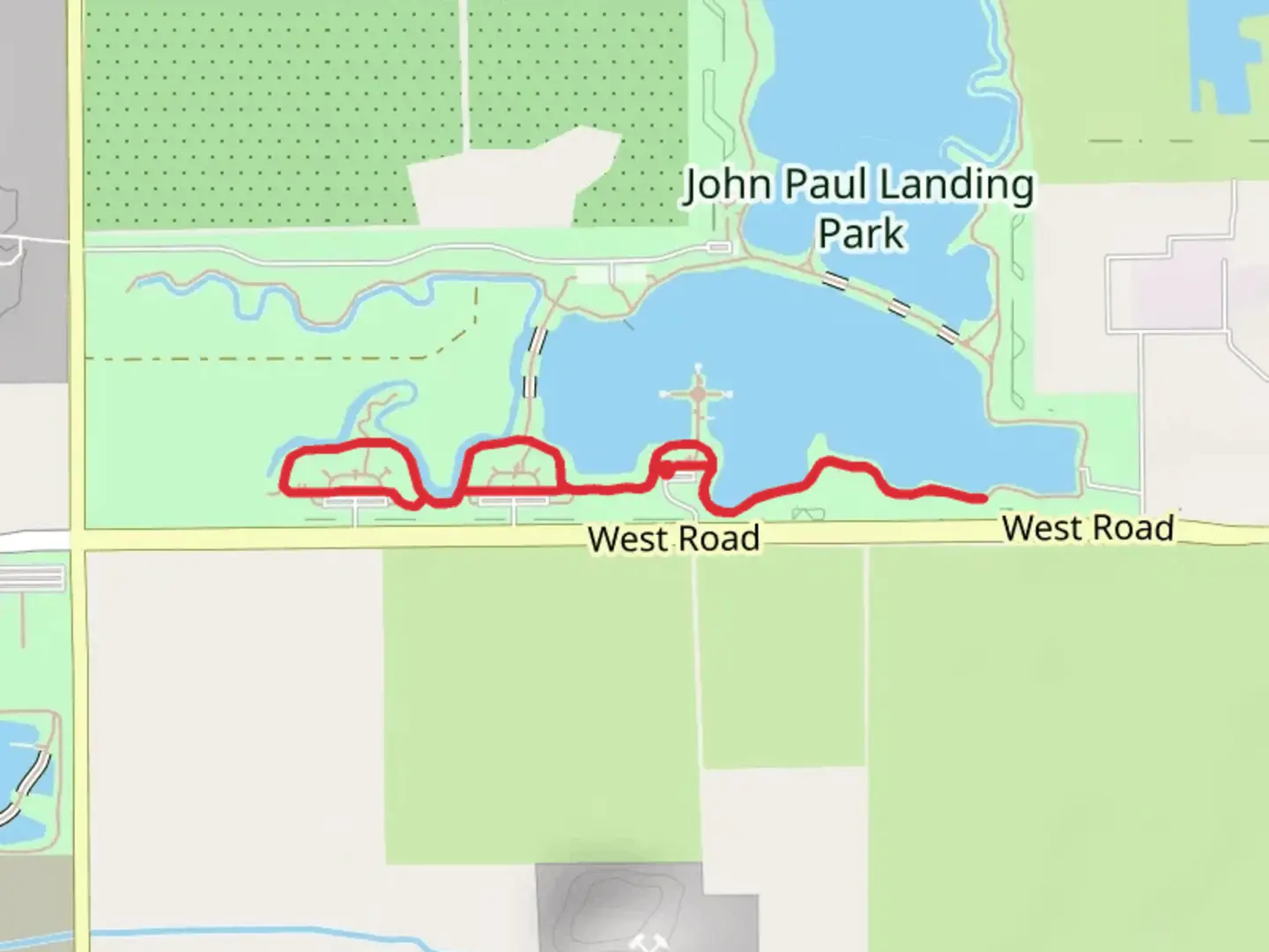 An image depicting the trail Paul D Rushing Park and Chain of Lakes Loop and its surrounding area.